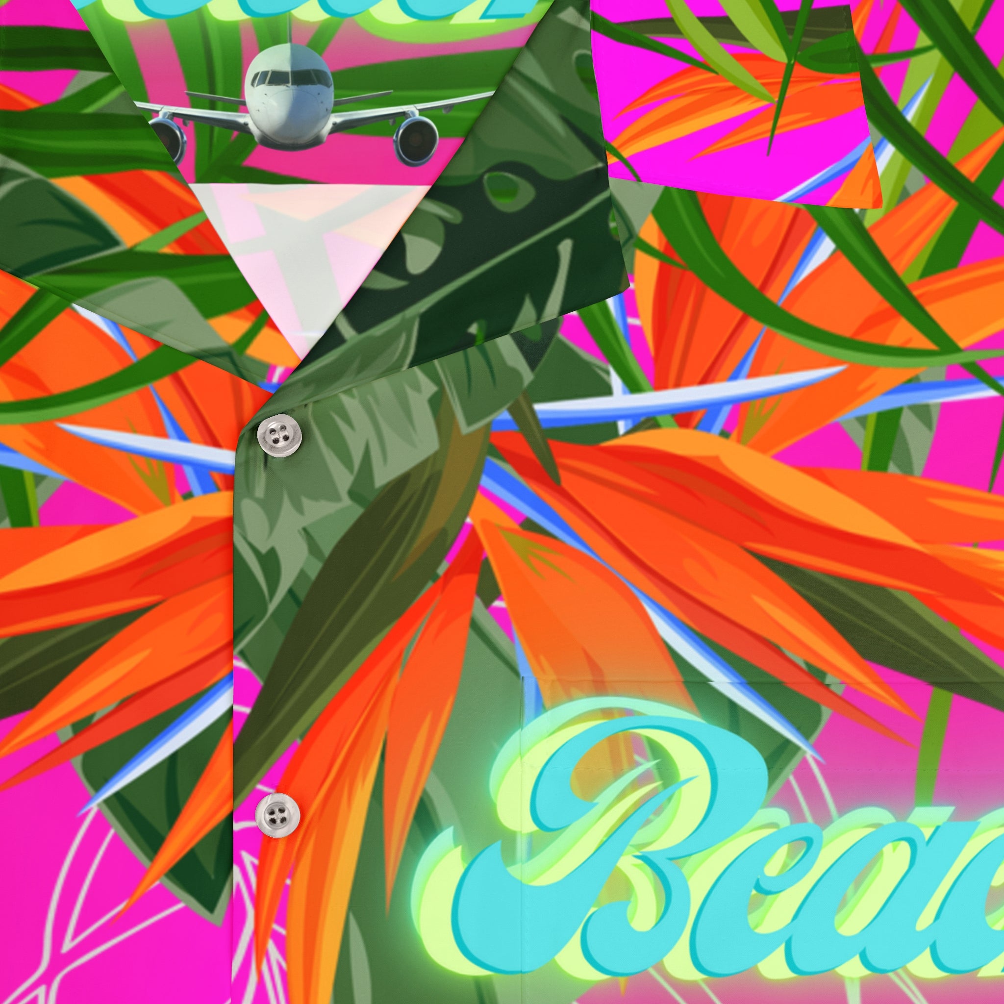 Rich Vibes Tropical Pink Jungle Tiger RV  - Men's Hawaiian Shirt (AOP)