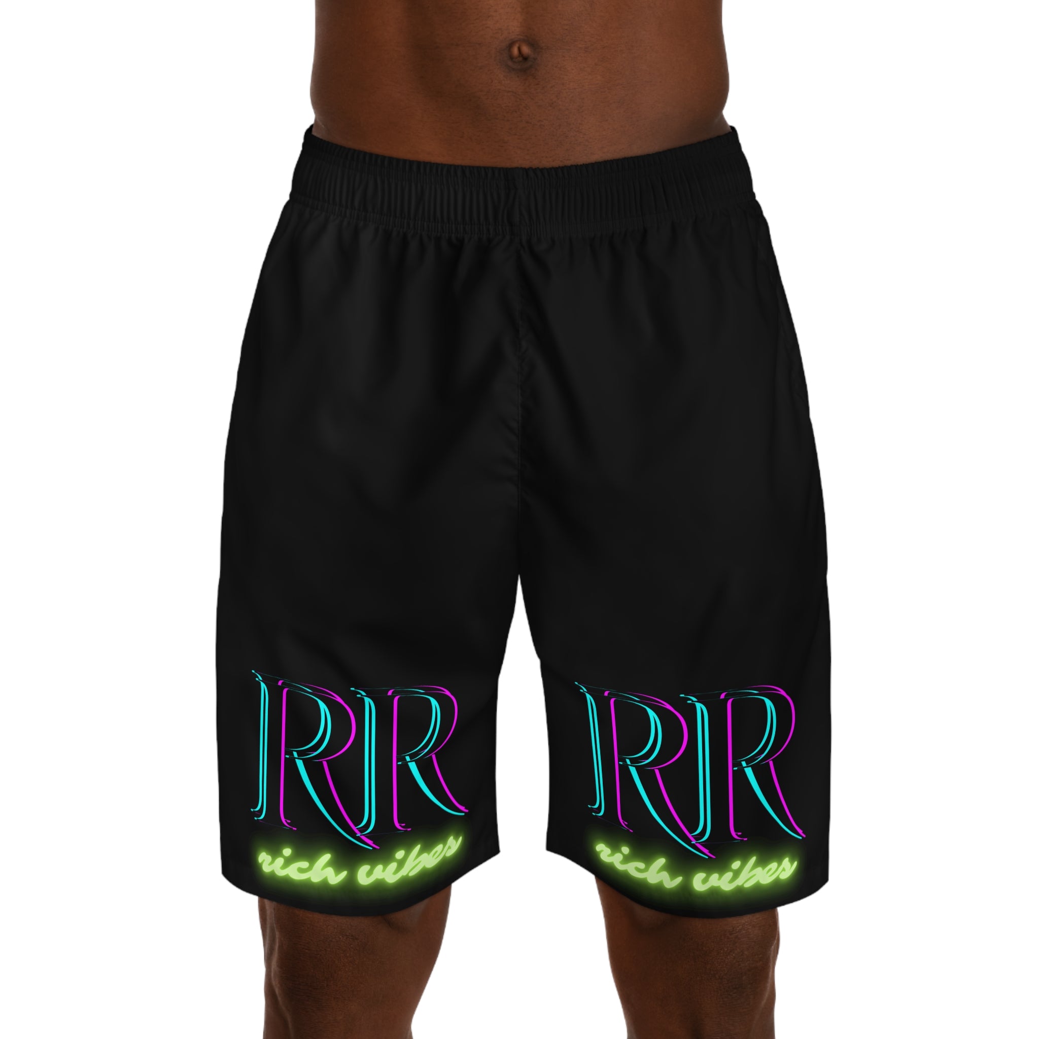 Rich Vibes Volt RR Blue Sky Stripe - Men's Jogger Shorts (AOP)Black