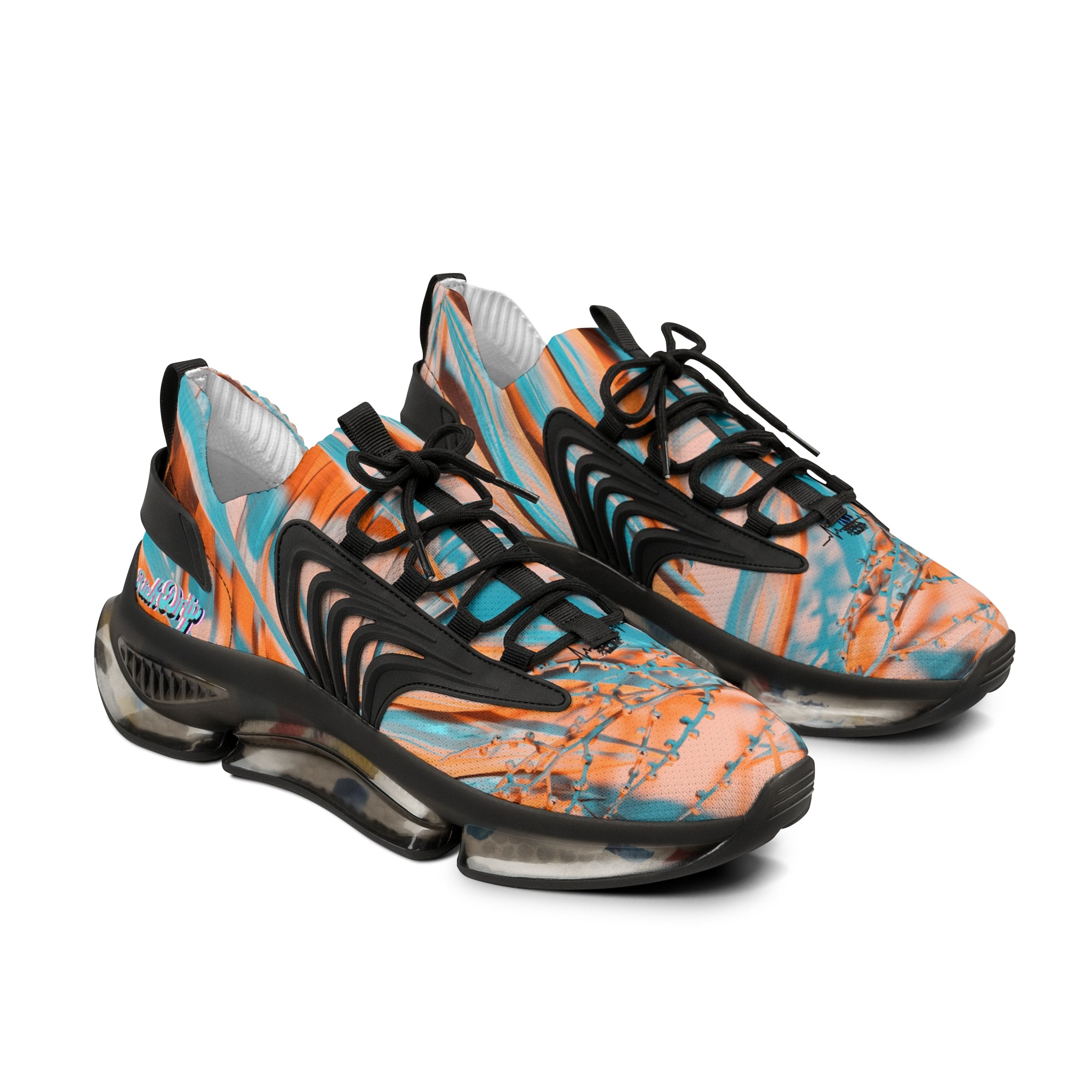 RV5 Pulse Rich Peach palm Tree - Men's Mesh Sneakers Black