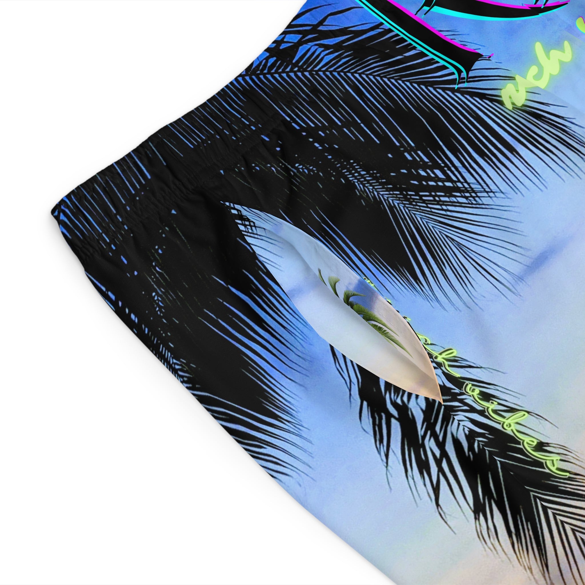 Rich Vibes Sky Blue Sunset Beach Chill Vibes - Men's Board Shorts (AOP)