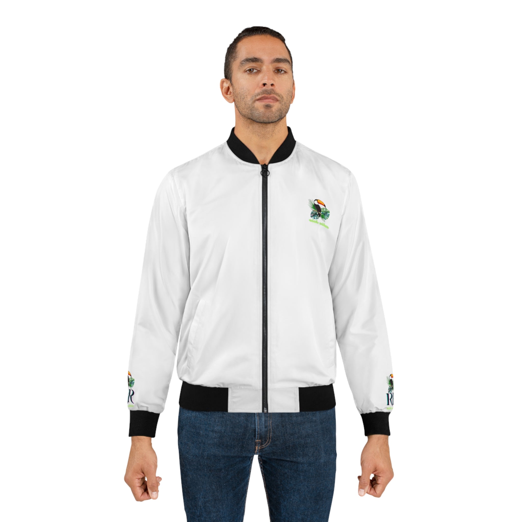 Rich Vibes Volt RR White Tropical Jungle Tiger - Men's Bomber Jacket (AOP)