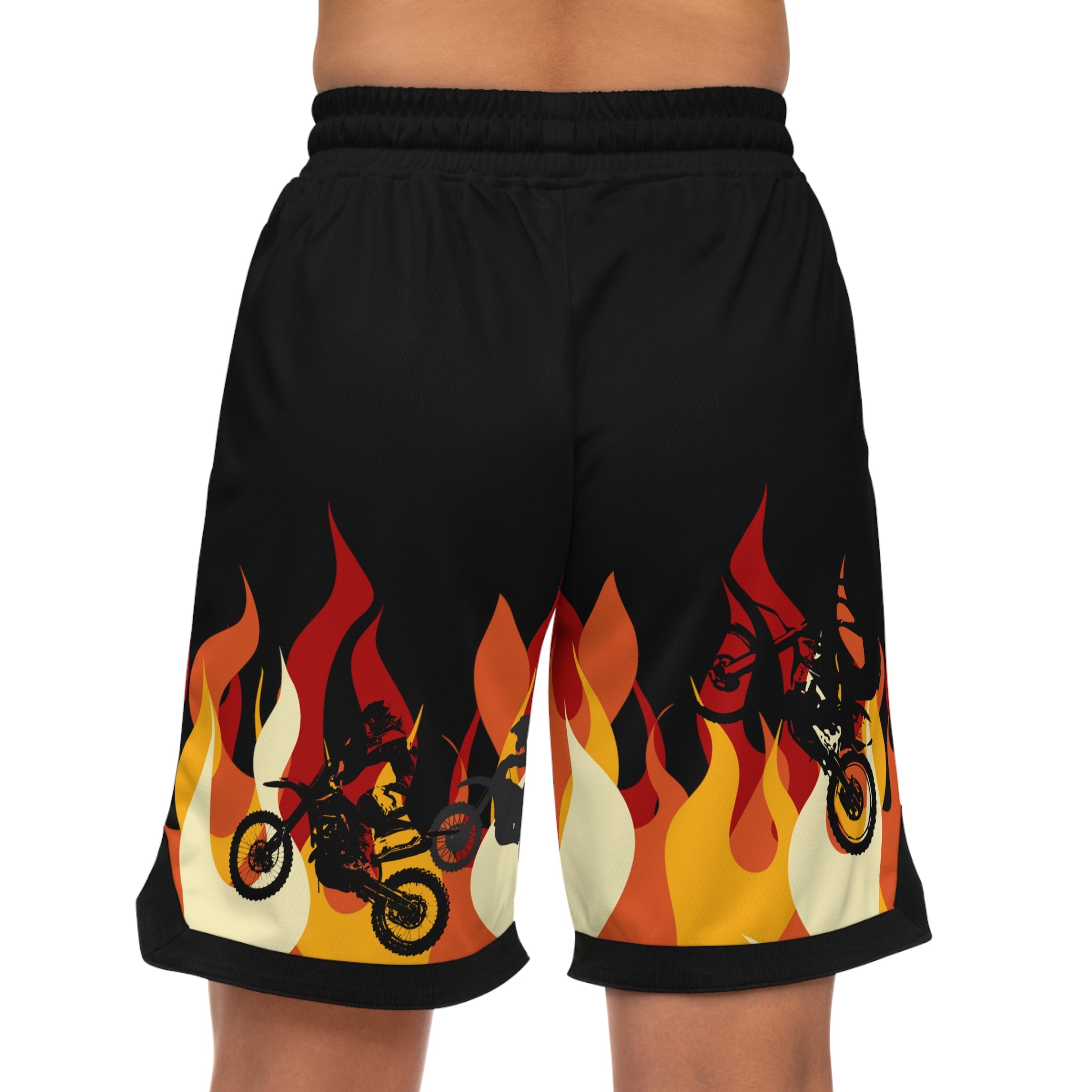Brand Of The Brave Fire Flame Kindle Black 1.0  - Basketball Rib Shorts (AOP)