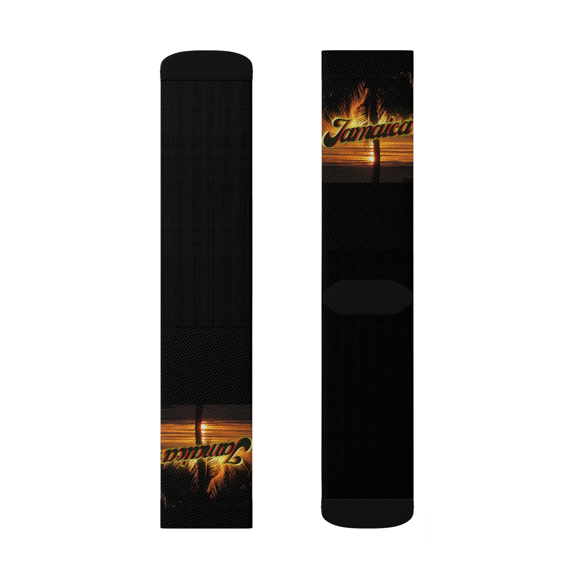 Rich Vibes Jamaica Sunset Black - Sublimation Socks