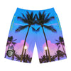 Rich Vibes RR Purple Sunset Volt Tiger Shield 1.0 - Men's Board Shorts (AOP)
