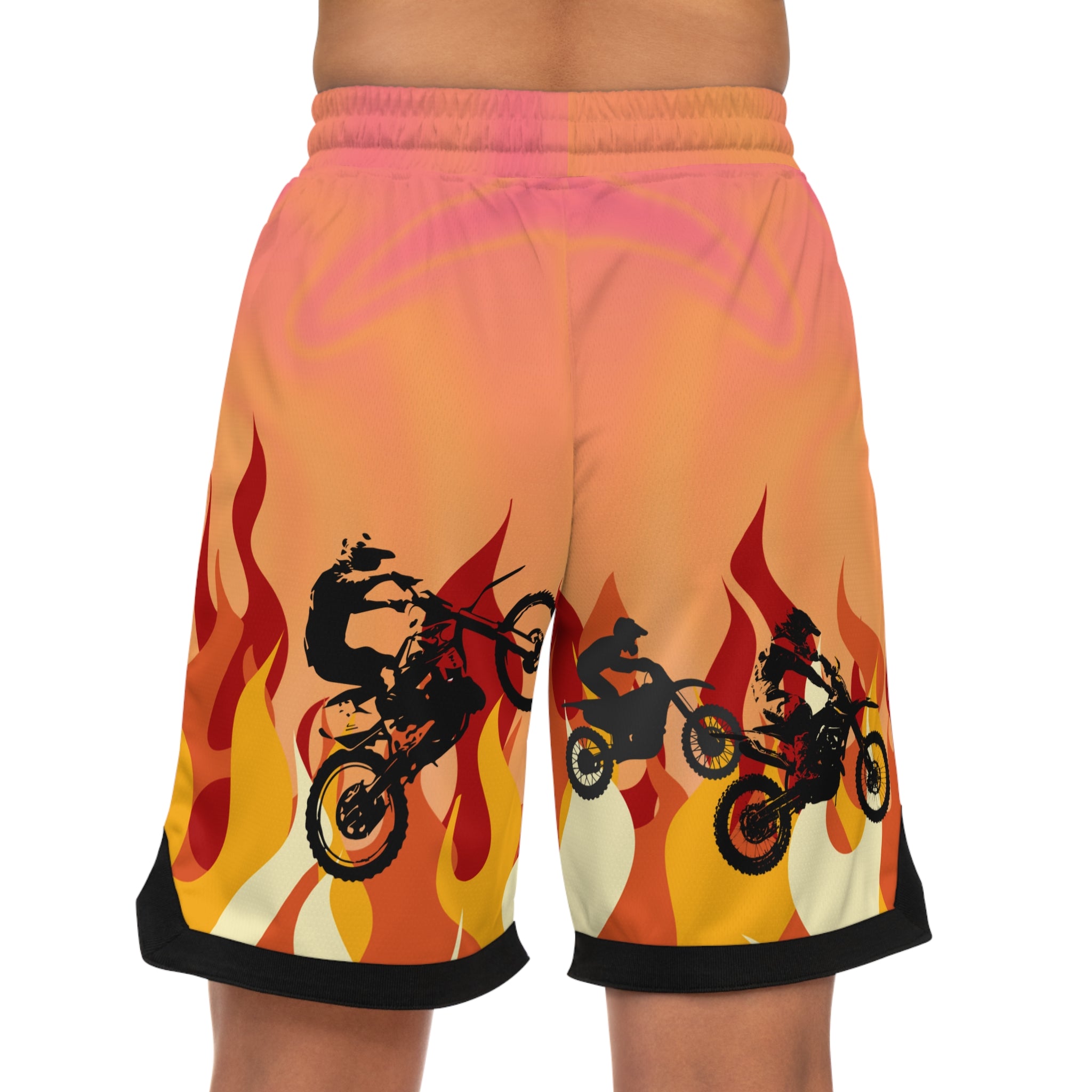 Brand Of The Brave Fire Flame Kindle Auburn 1.0 - Basketball Rib Shorts (AOP)
