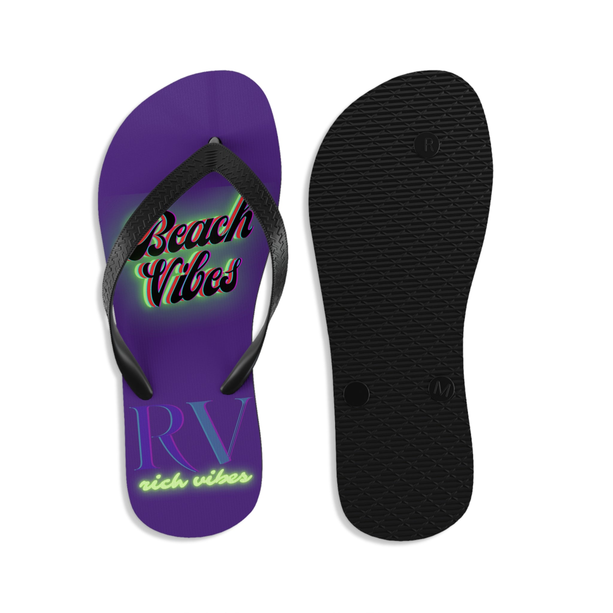 Rich Vibes RV Neon Beach Vibes - Unisex Flip-Flops - M