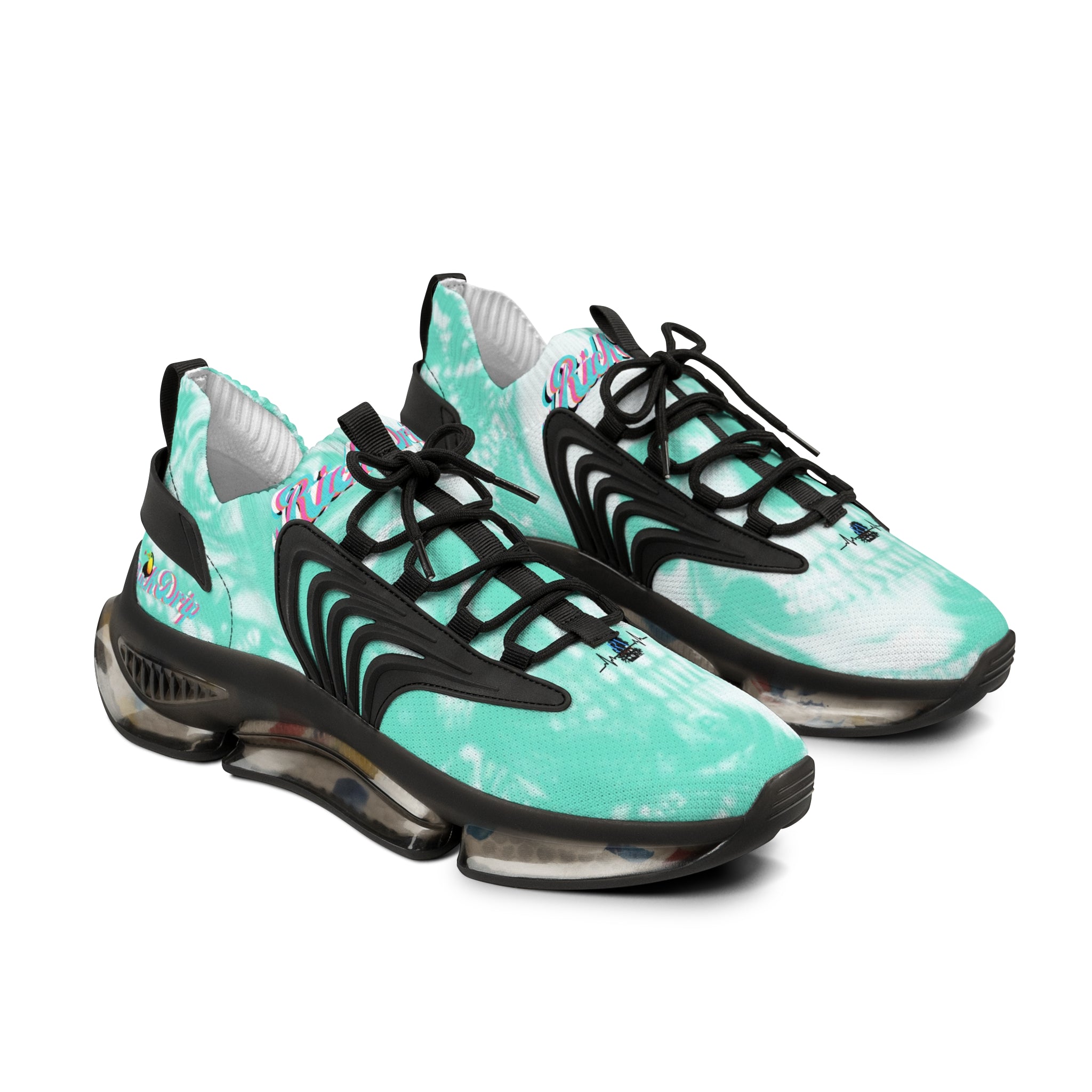 RV5 Pulse Turquoise Skull tropical Miami Green Glow Logo - Men's Mesh Sneakers