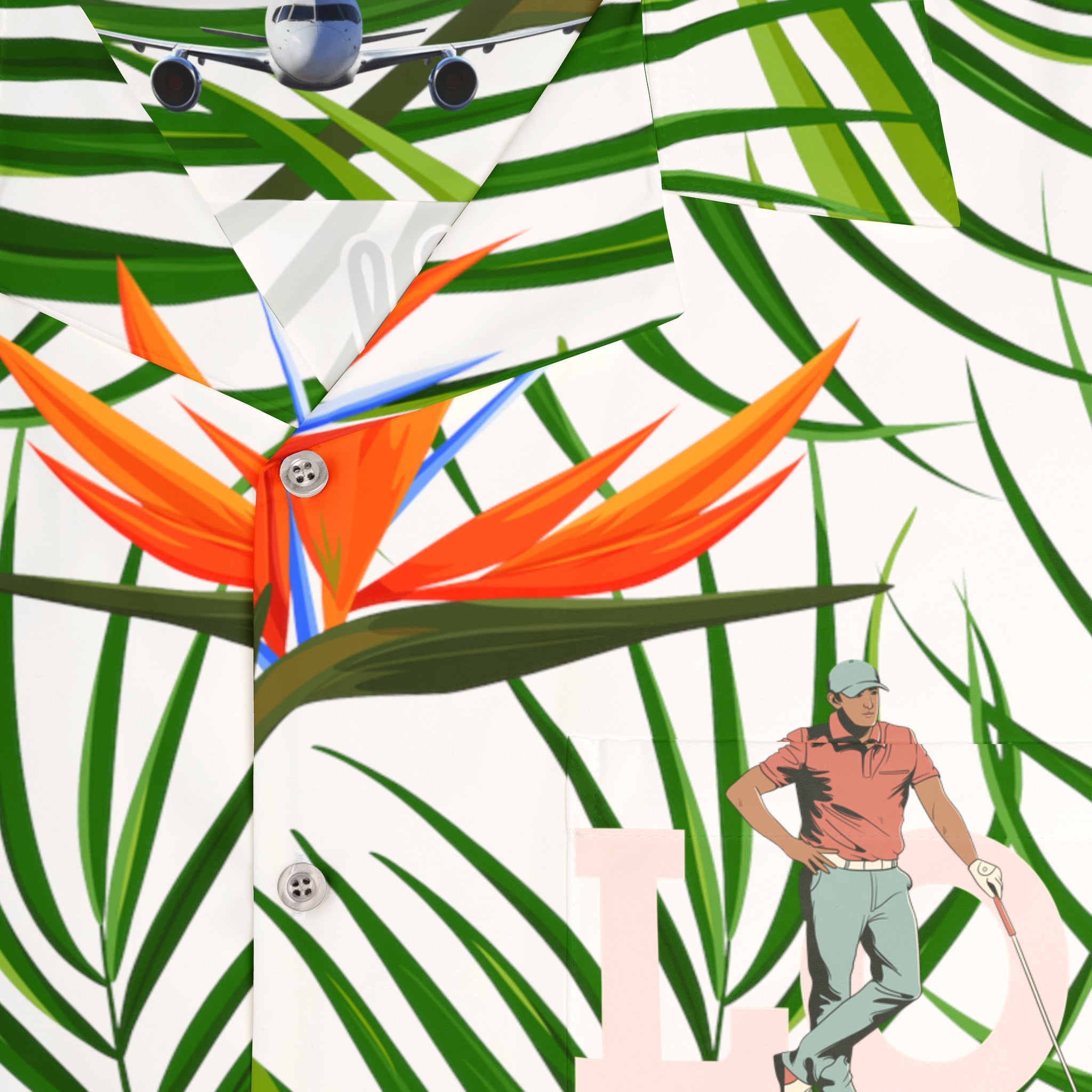 Rich Vibes Tropical RV Golfer's Love Chill Vibes - Men's Hawaiian Shirt (AOP)White