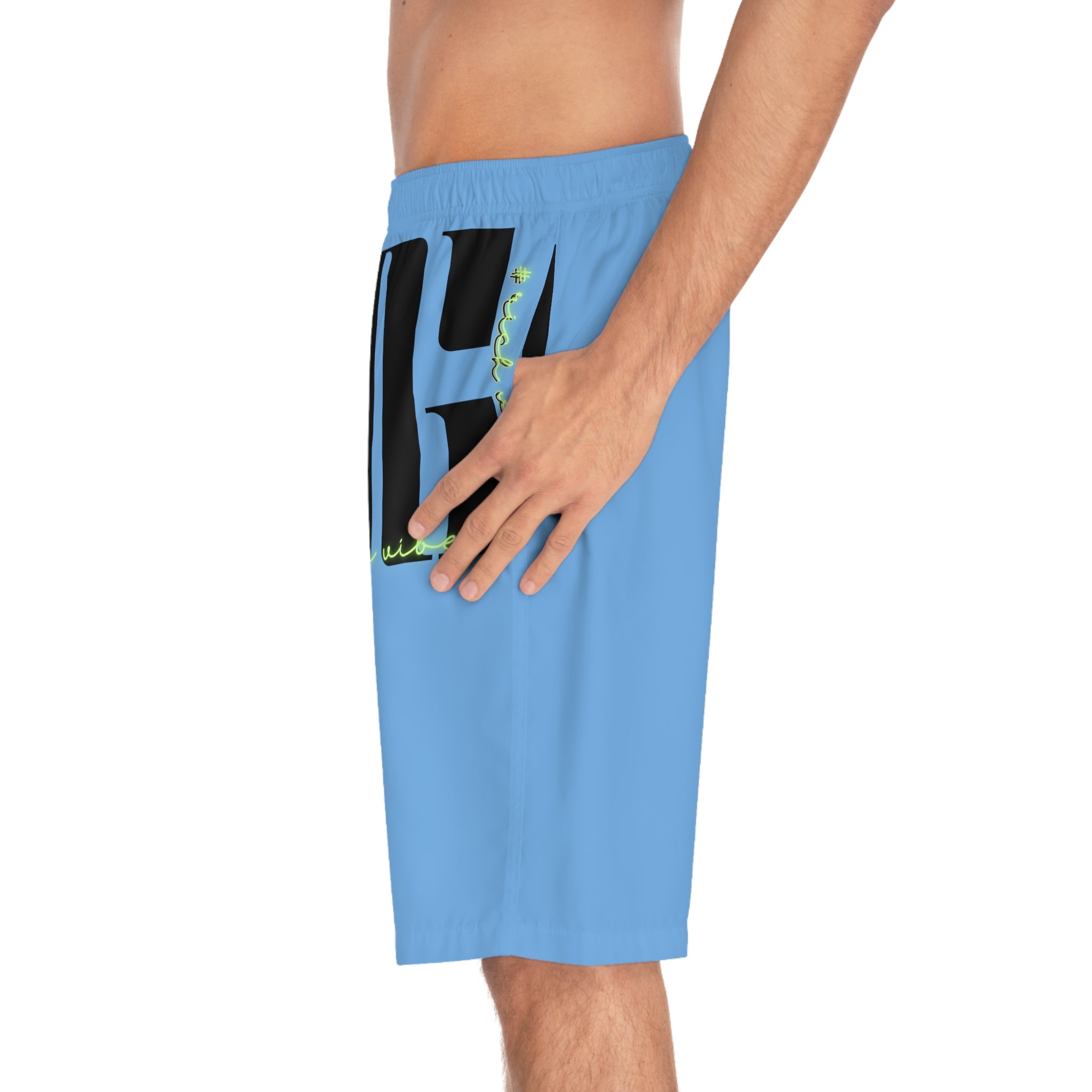 Rich Vibes Volt MG Tiger Shield Light Blue - Men's Board Shorts (AOP)