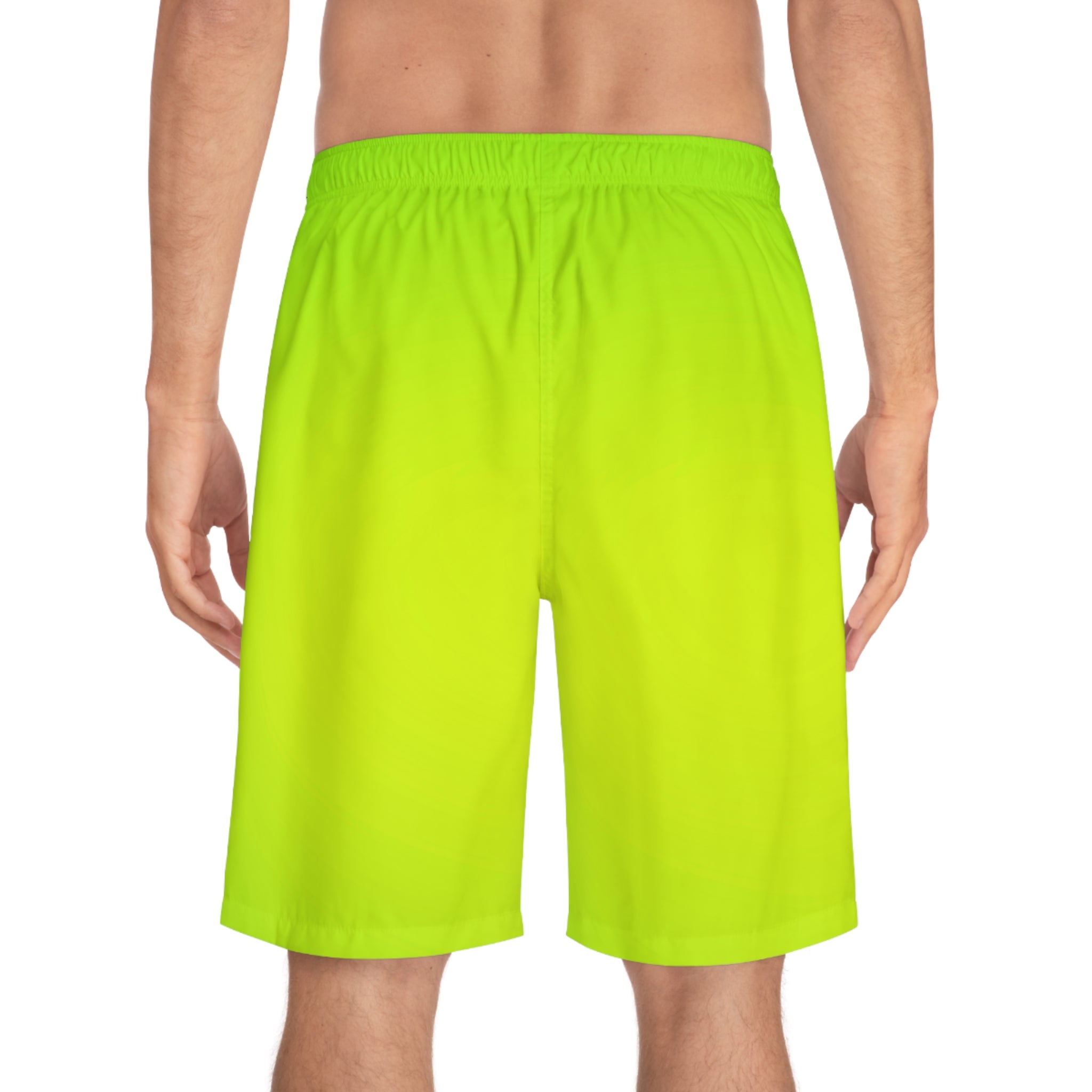 Rich Vibes Lime Green Tropical Pink Palm Tree Beach Chill Vibes 2.0 - Men's Board Shorts (AOP)