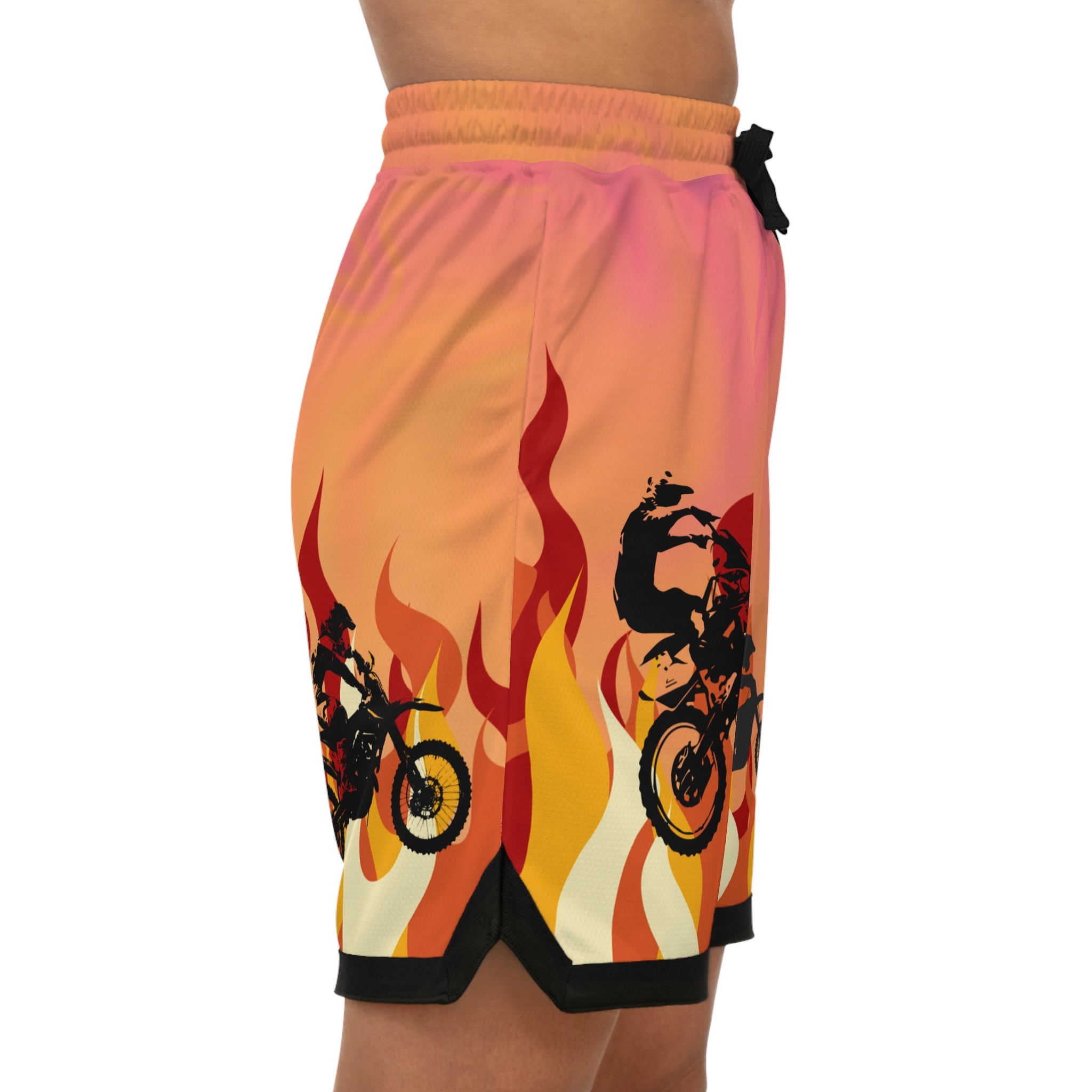 Brand Of The Brave Fire Flame Kindle Auburn 1.0 - Basketball Rib Shorts (AOP)
