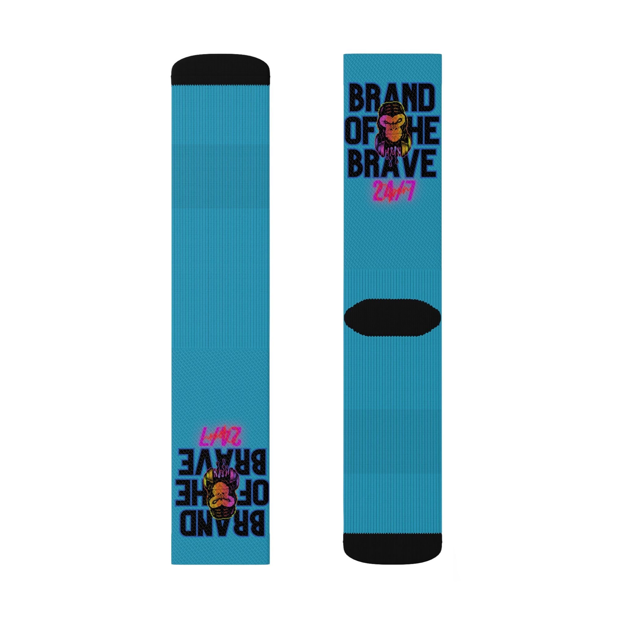 Rich Vibes Brand Of The Brave Turquoise - Sublimation Socks