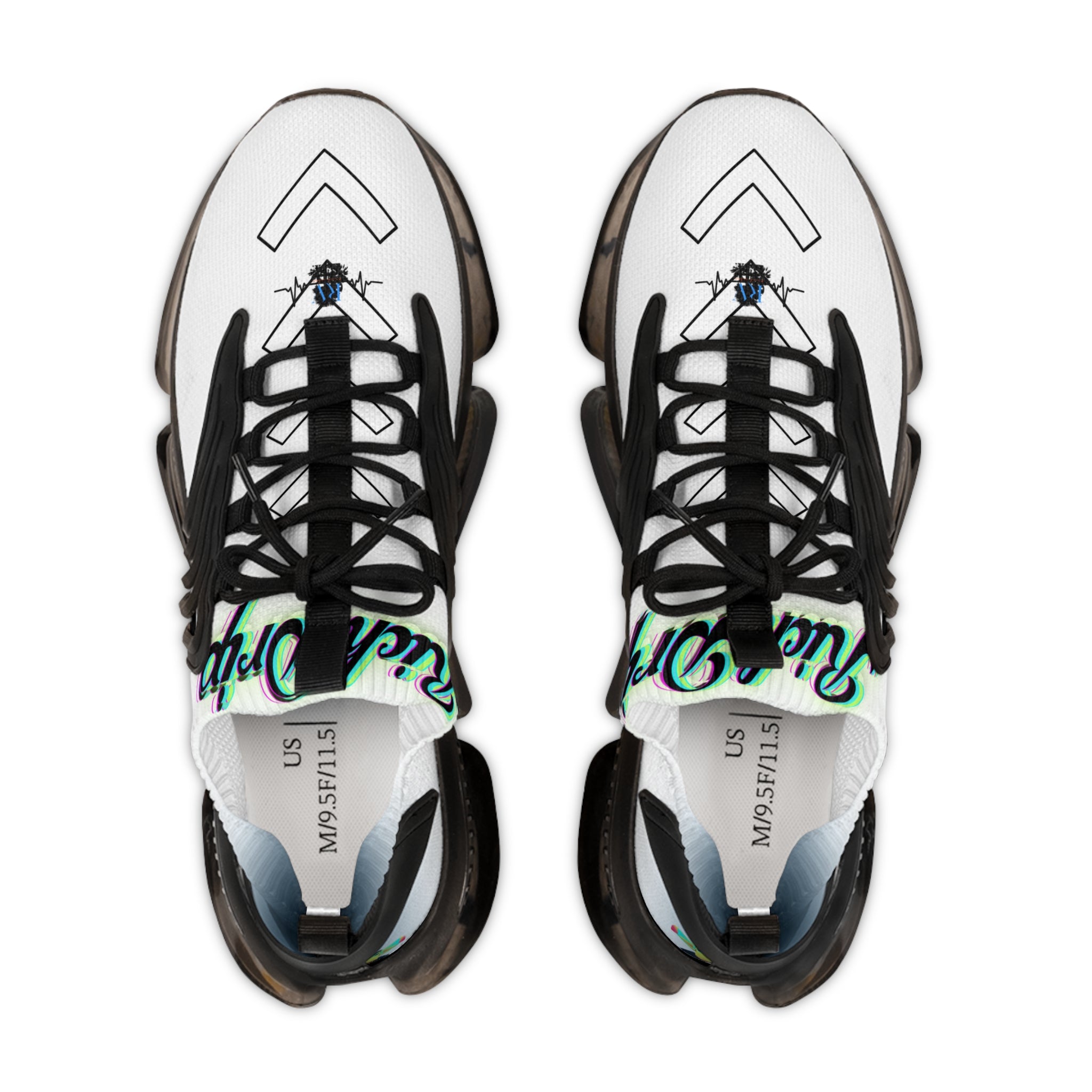 RV5 Pulse Tropical Neon Green Glow Logo - Men's Mesh Sneakers White