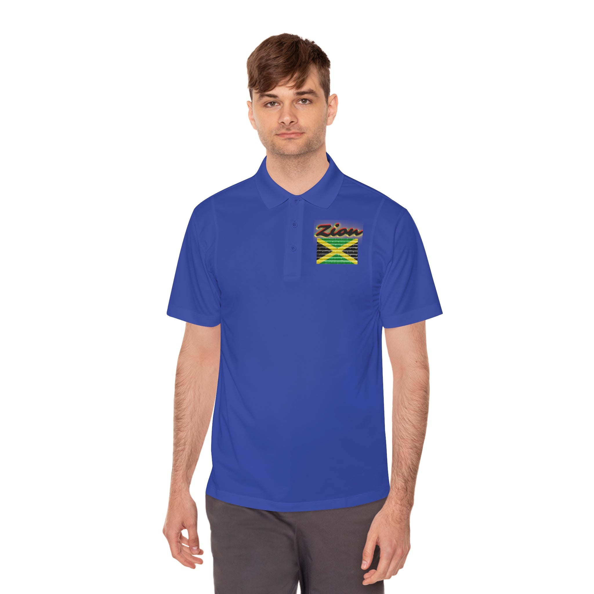Rich Vibes Zion Lion Of Judah Jamaica Flag - Men's Sport Polo Shirt