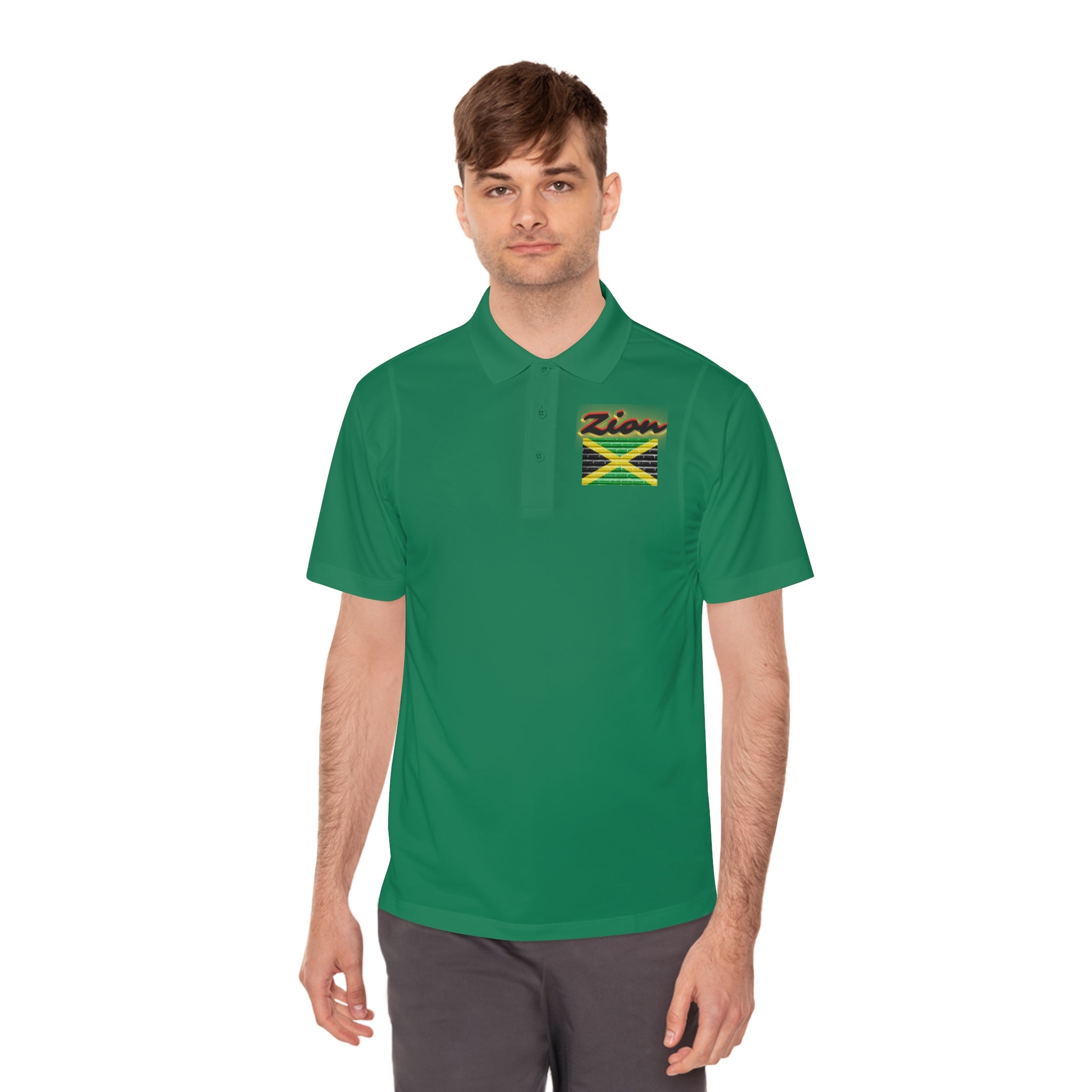 Rich Vibes Zion Lion Of Judah Jamaica Flag - Men's Sport Polo Shirt