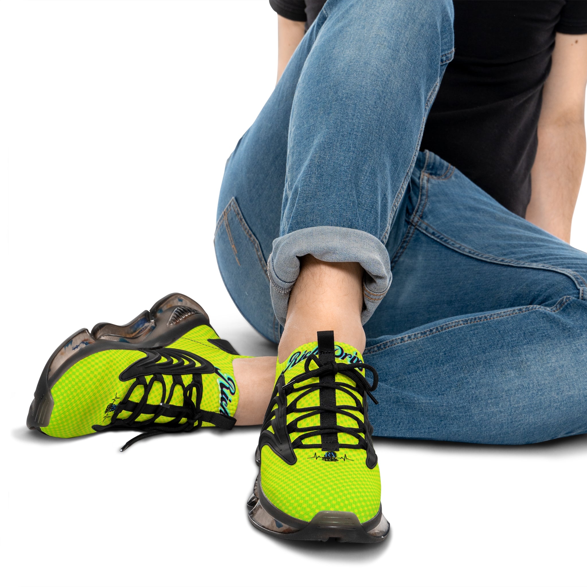 RV5 Pulse Tropical Lime Green Glow - Men's Mesh Sneakers Black