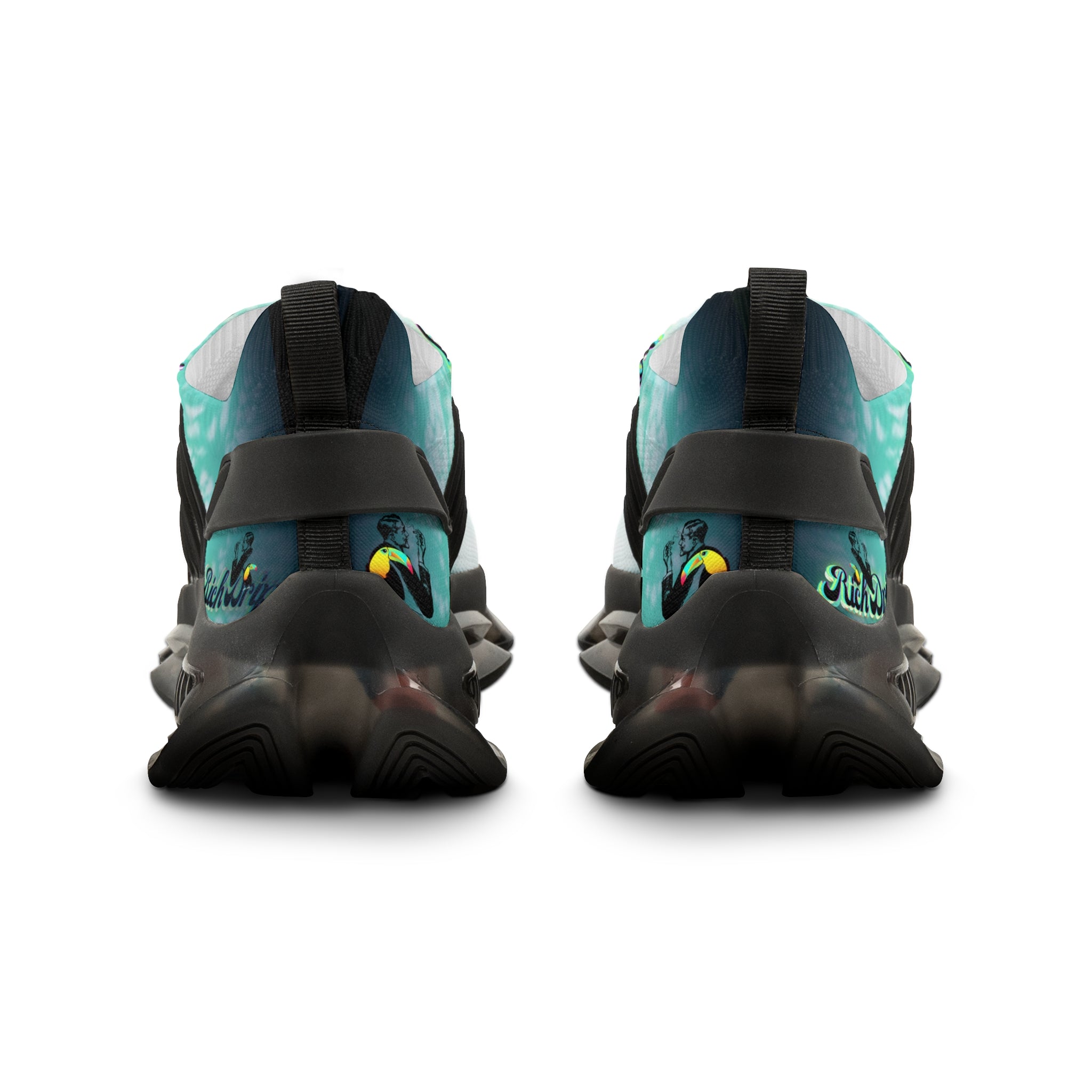 RV5 Pulse Tropical Neon Green Glow Logo - Men's Mesh Sneakers White