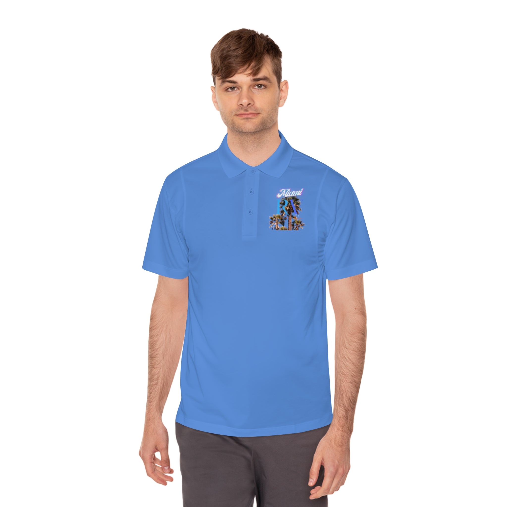 Rich Vibes Miami Beach Sunset RV Palm Trees - Men's Sport Polo Shirt