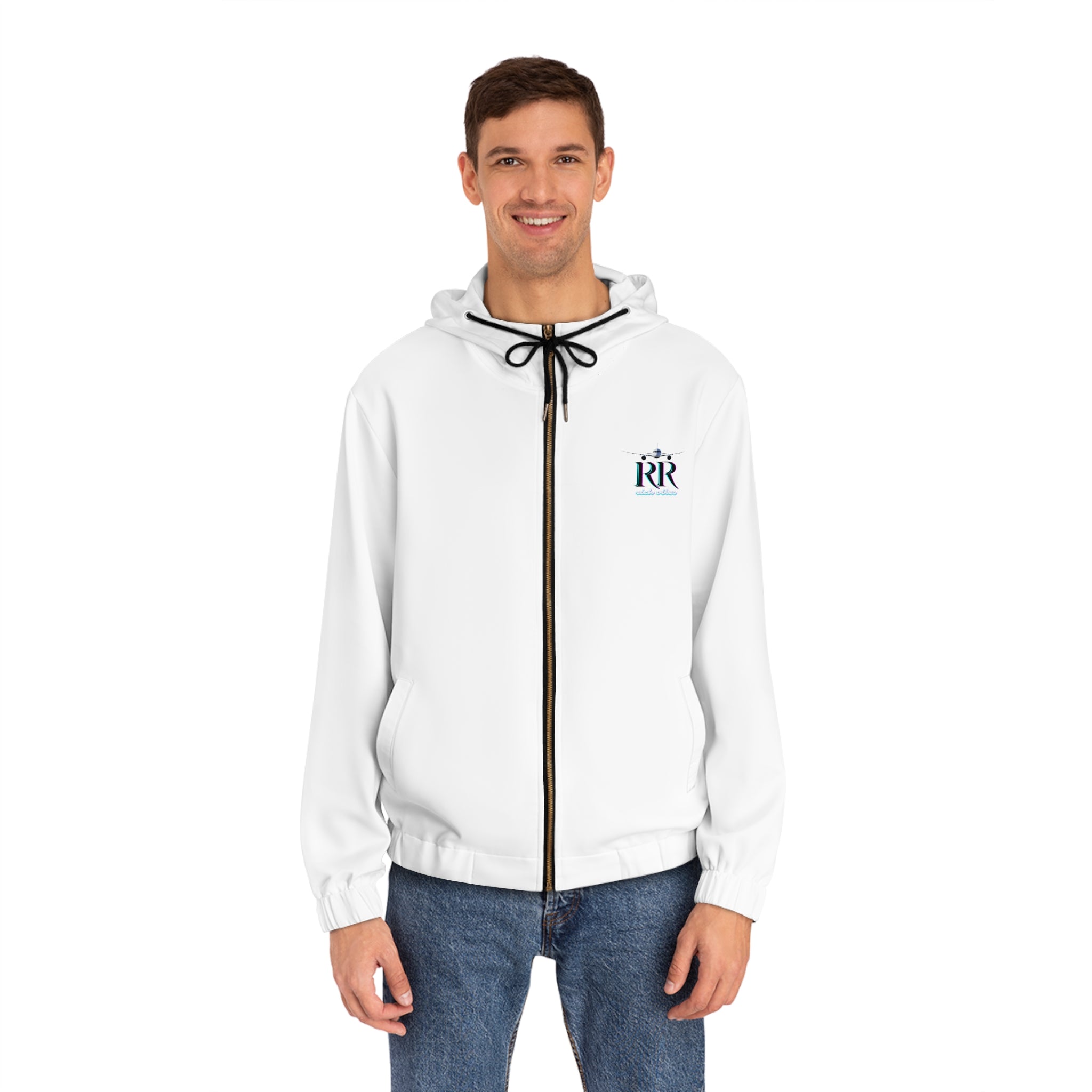 Rich Vibes RR Volt White Tropical Beach Bird 1.5 - Men's Full-Zip Hoodie (AOP)