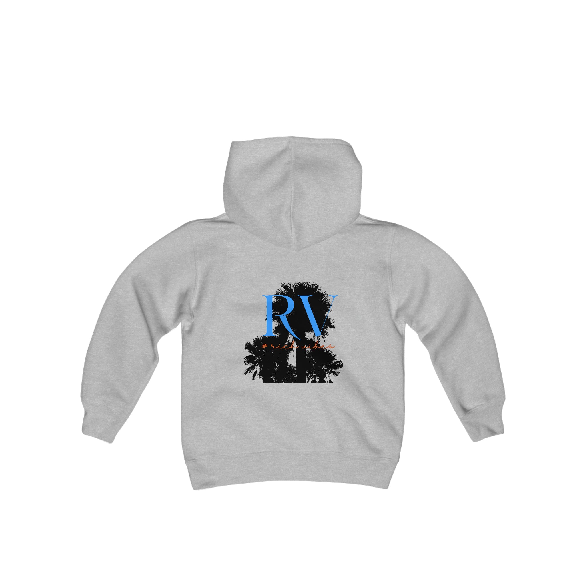 Rich Vibes RV Palm Tree - Youth Heavy Blend Hooded Sweatshirt