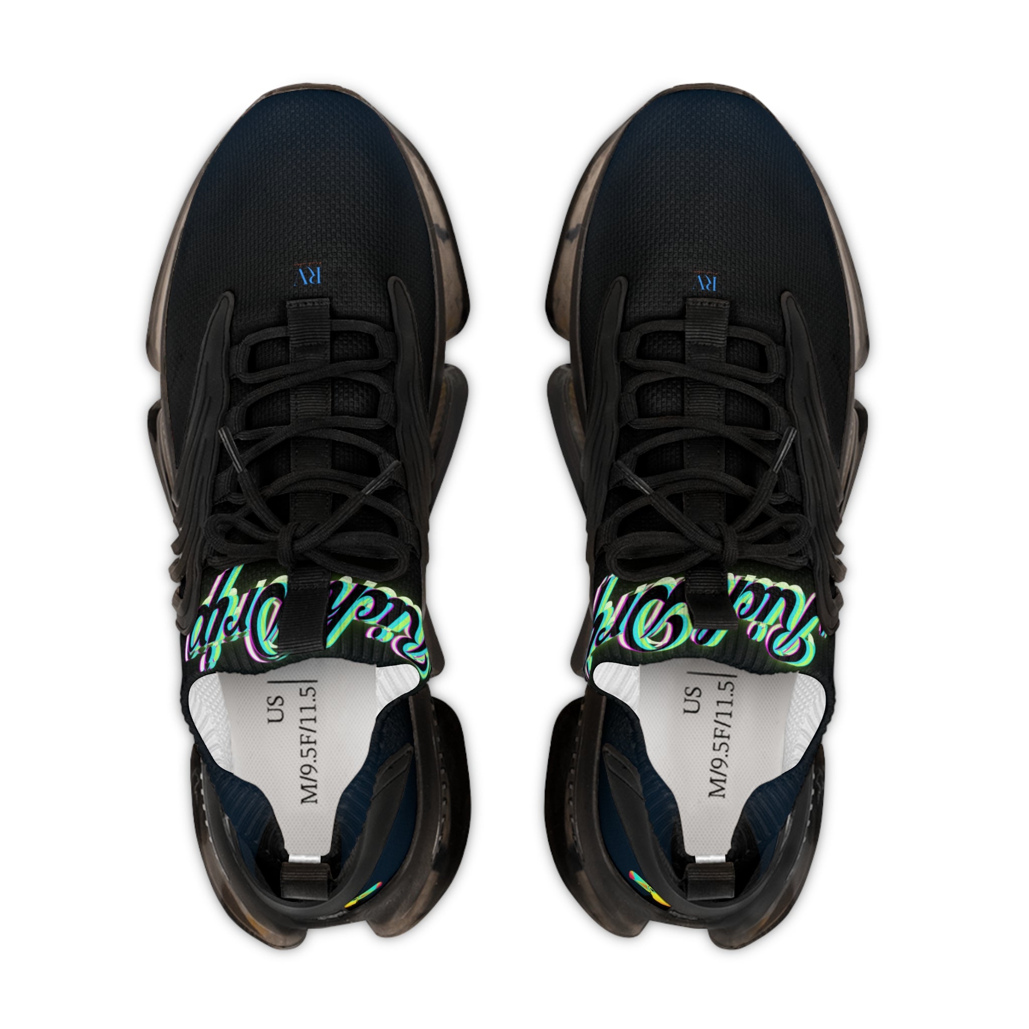 RV5 Pulse Tropical Lagoon Neon Green Glow Logo - Men's Mesh Sneakers Opal