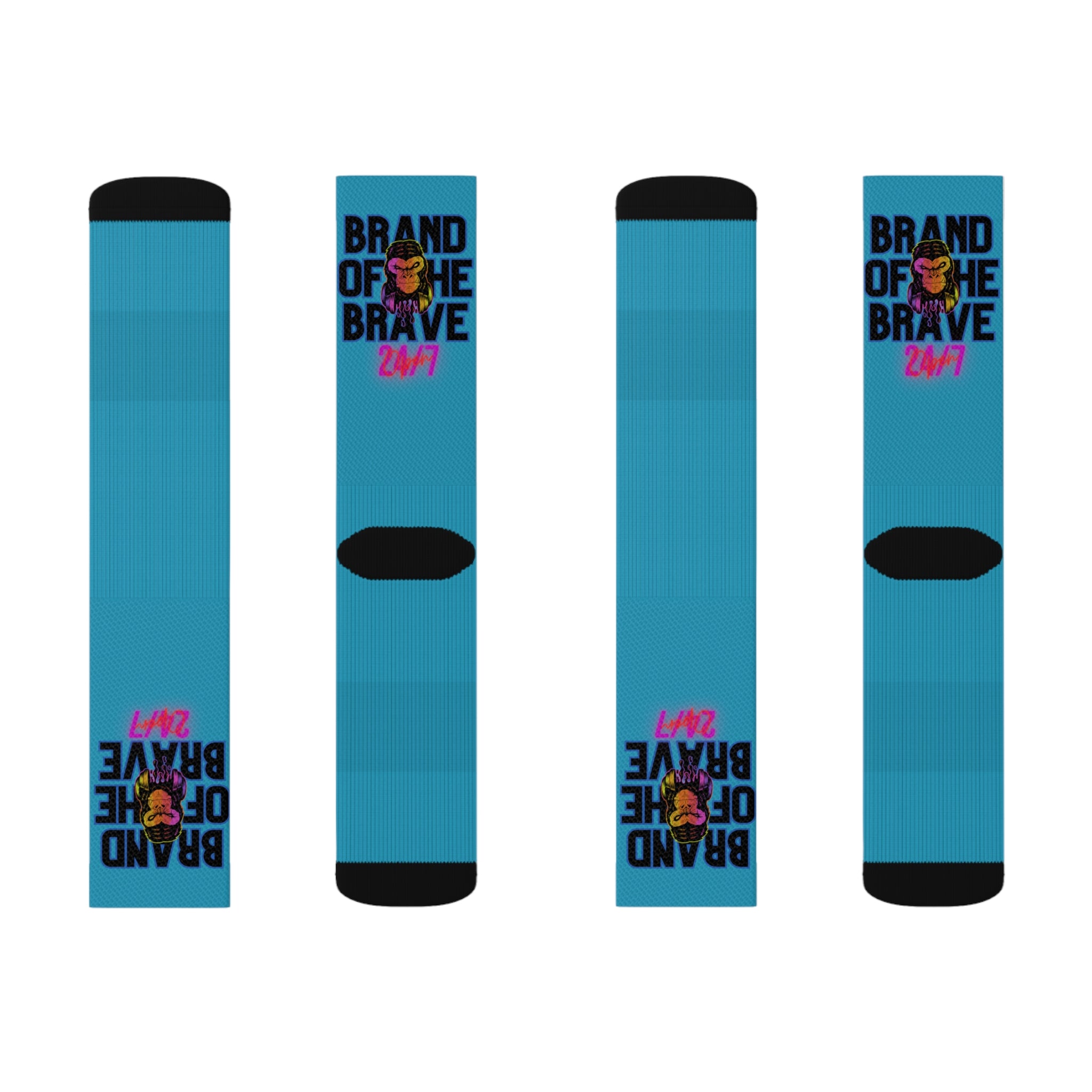 Rich Vibes Brand Of The Brave Turquoise - Sublimation Socks