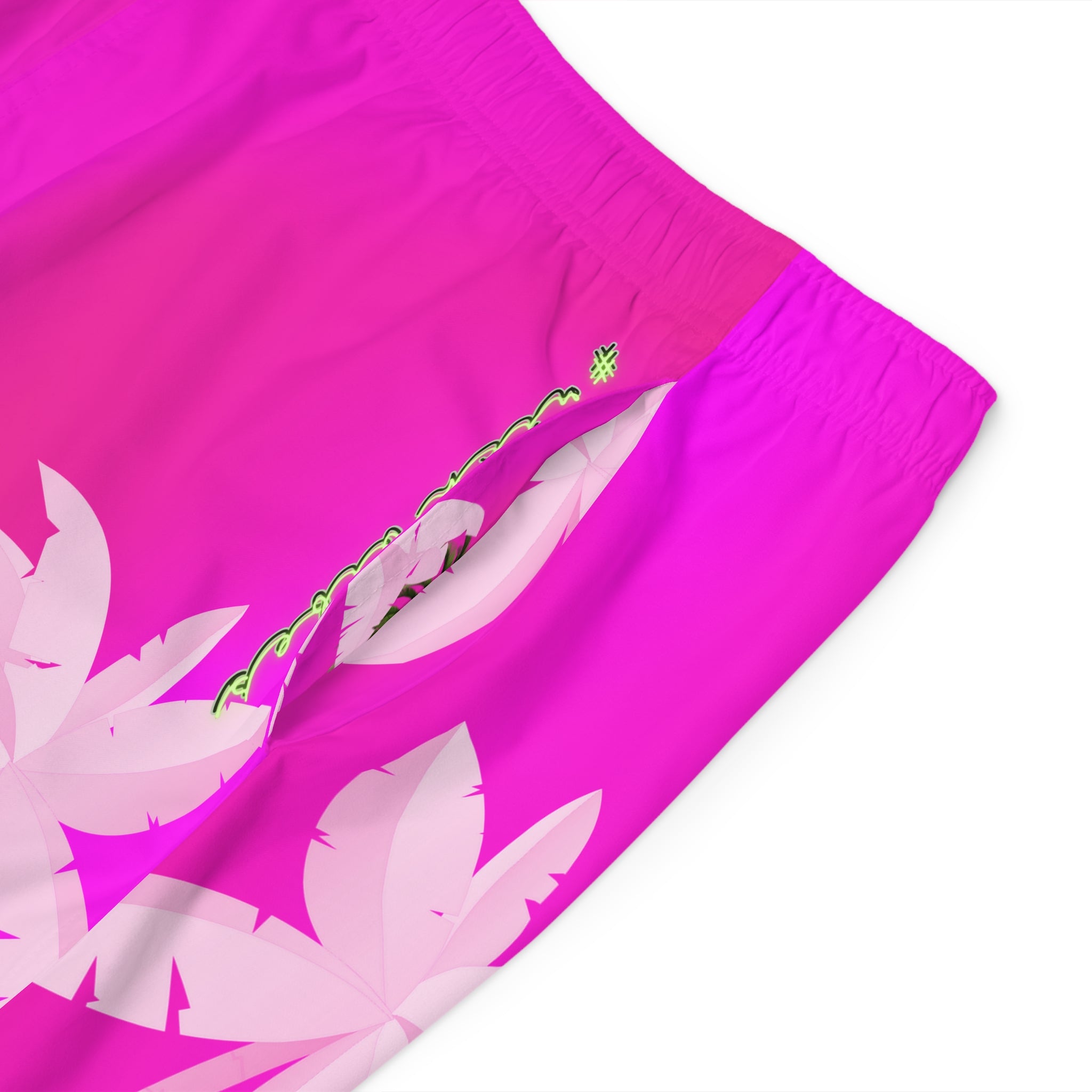 Rich Vibes Tropical Pink Palm Tree Beach Chill Vibes 1.0 - Men's Board Shorts (AOP)