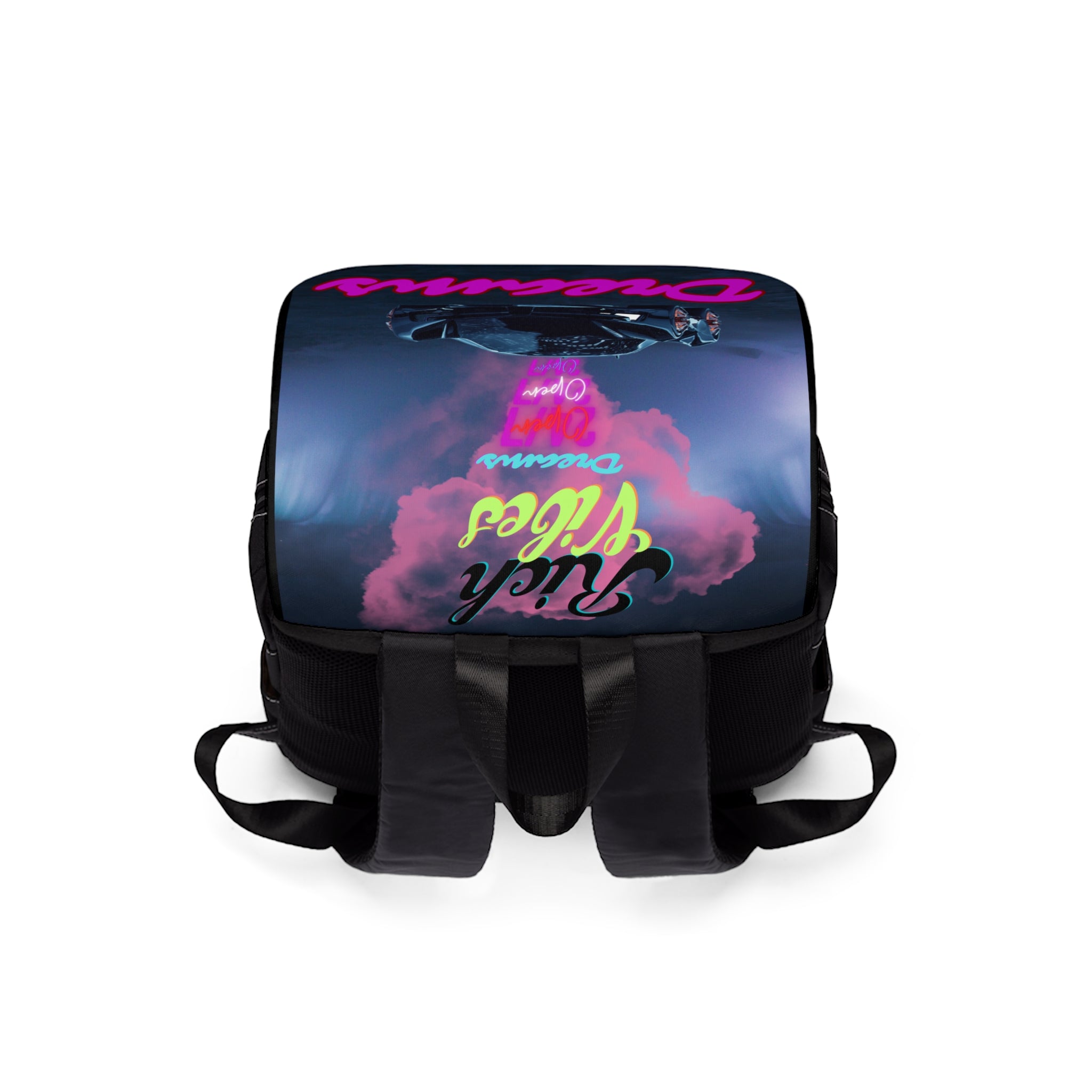 Rich Vibes Big Purple Dreams Open 24/7 - Unisex Casual Shoulder Backpack