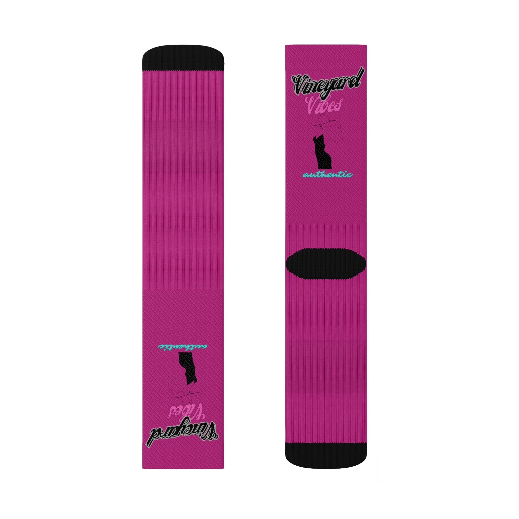 Vineyard Vibes Pink Silhouette Pink - Sublimation Socks