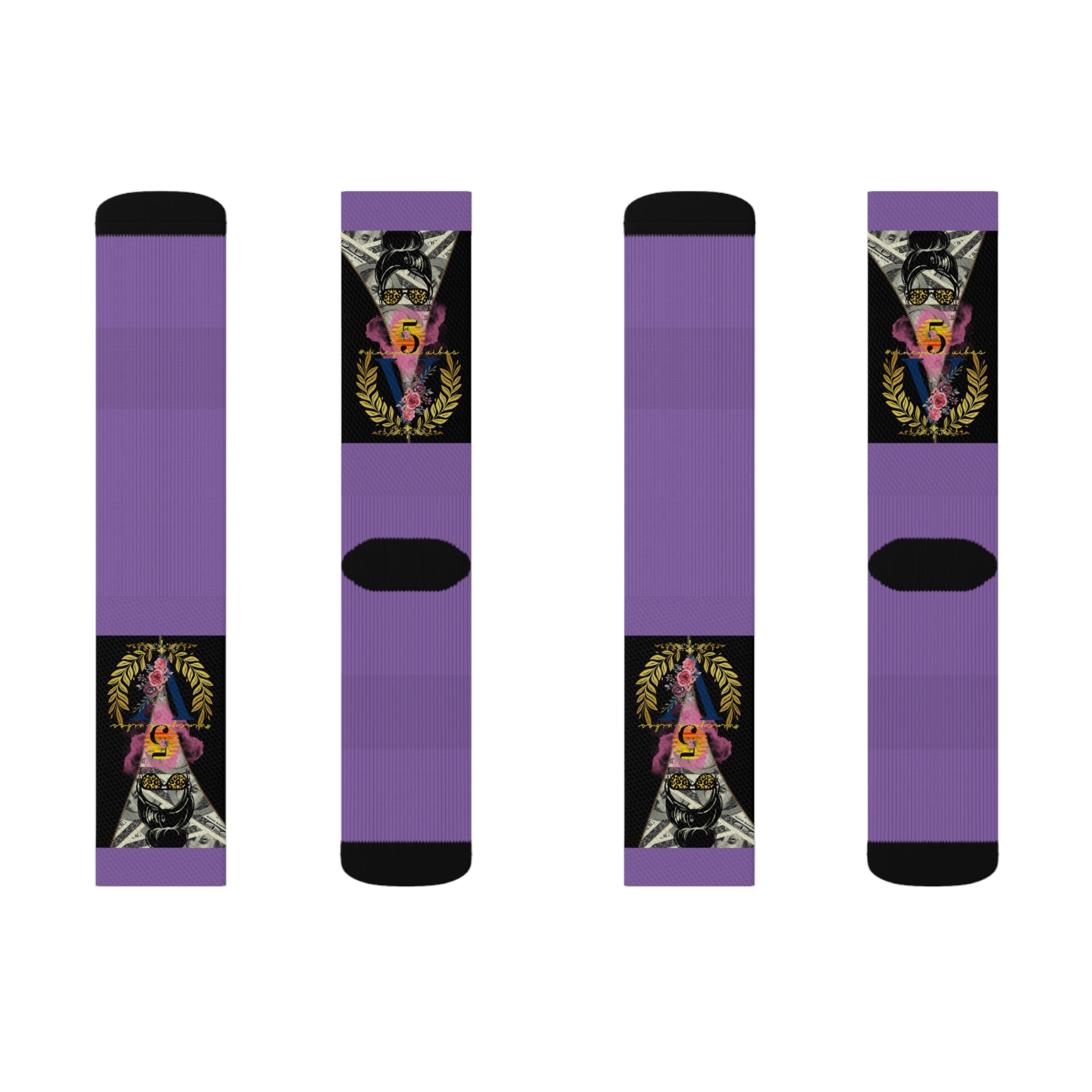 Vineyard Vibes V5 Vibes Colab Light Purple - Sublimation Socks