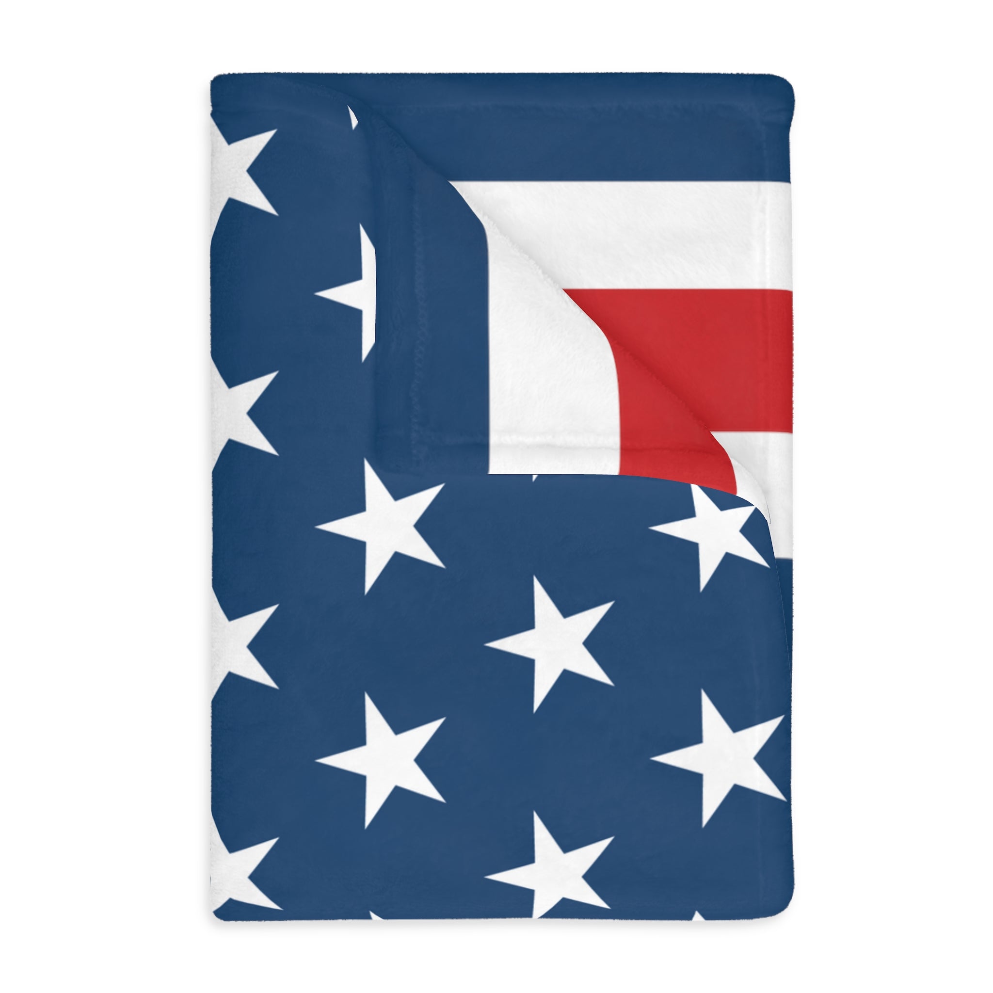 Stars and Stripes Blue Velveteen Minky Blanket - (Two-sided print)