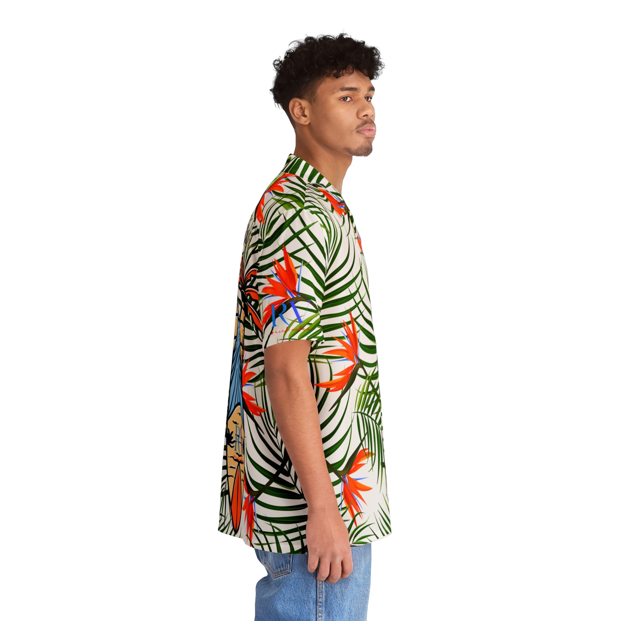 Rich Vibes Tropical RV Golfer's Love Chill Vibes - Men's Hawaiian Shirt (AOP)White