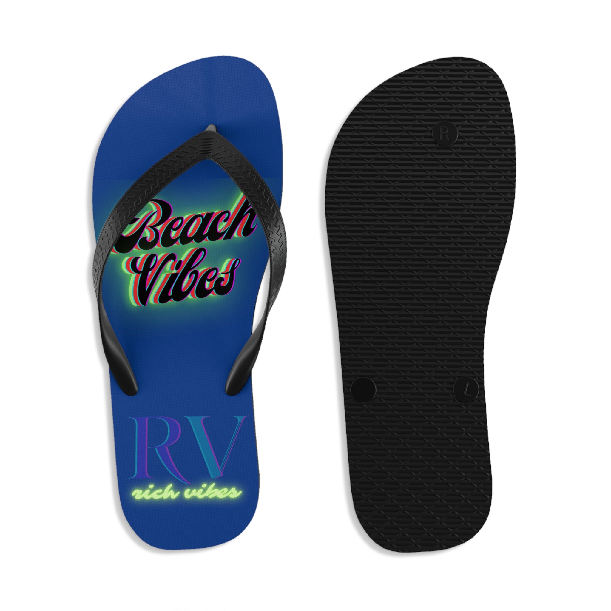 Rich Vibes RV Neon Beach Vibes - Unisex Flip-Flops - L