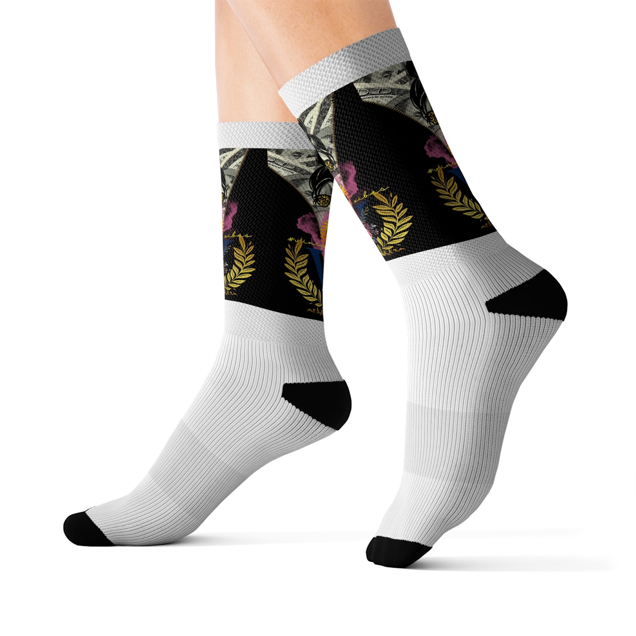 Vineyard Vibes V5 Vibes Colab White - Sublimation Socks