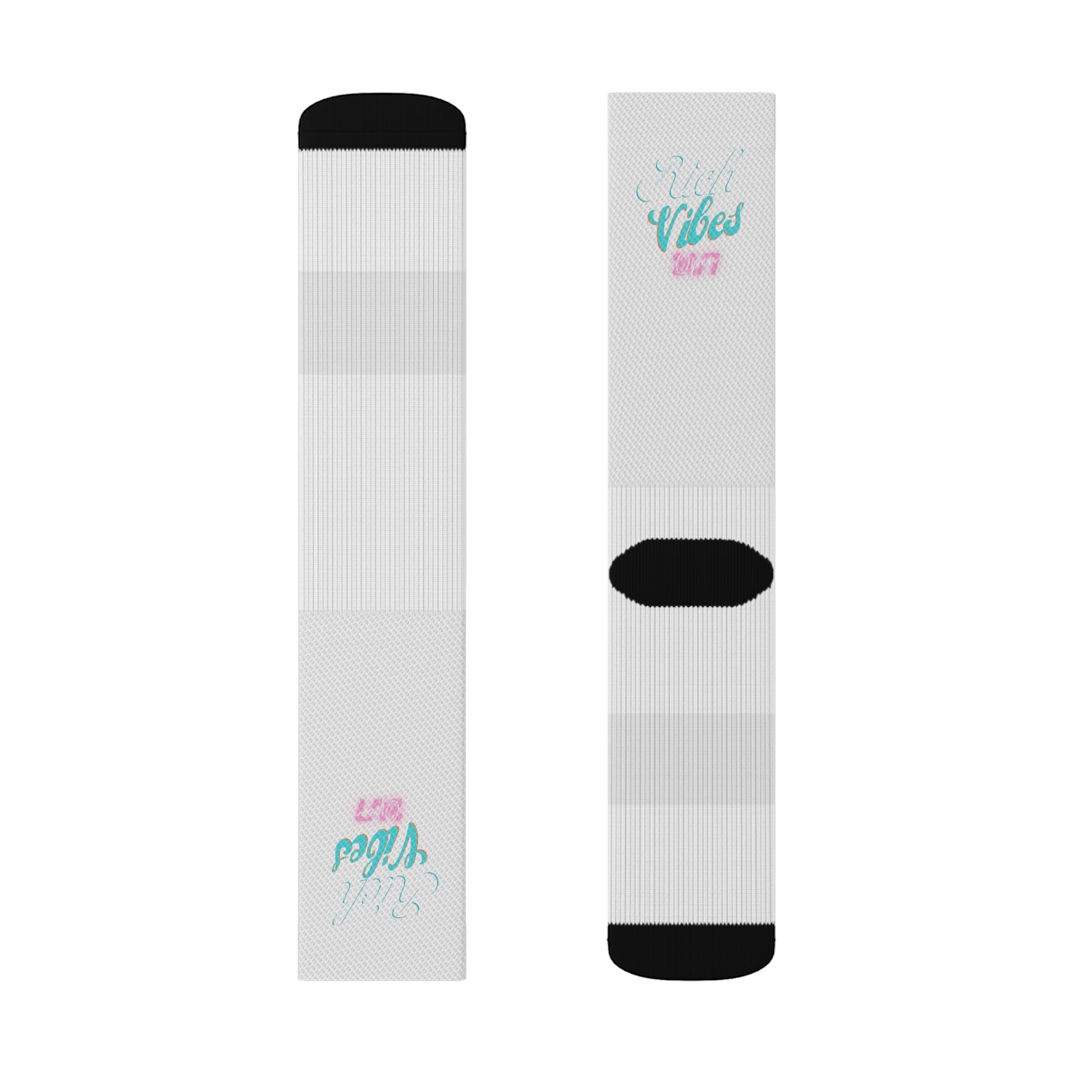 Rich Vibes Miami Colorway White - Sublimation Socks