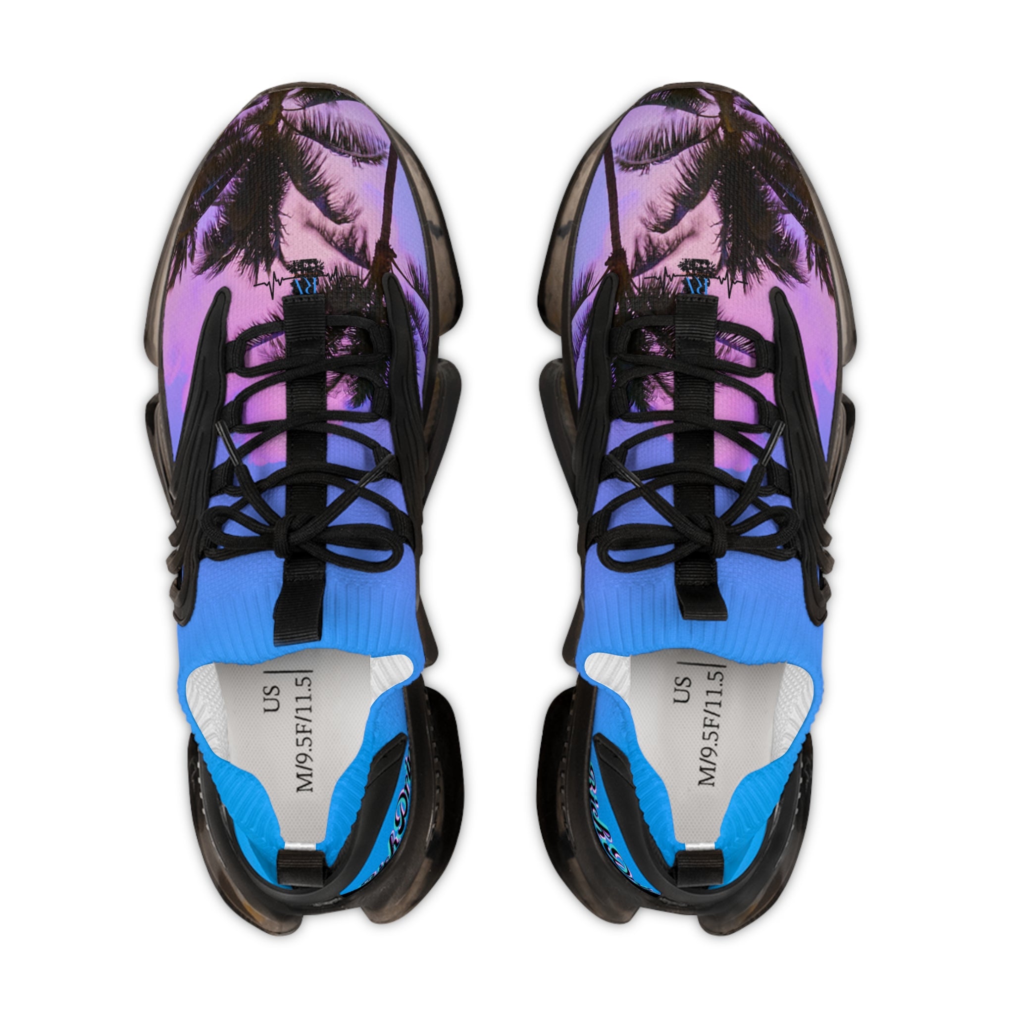RV5 Pulse Rich Purple Sunset Palm Tree - Men's Mesh Sneakers