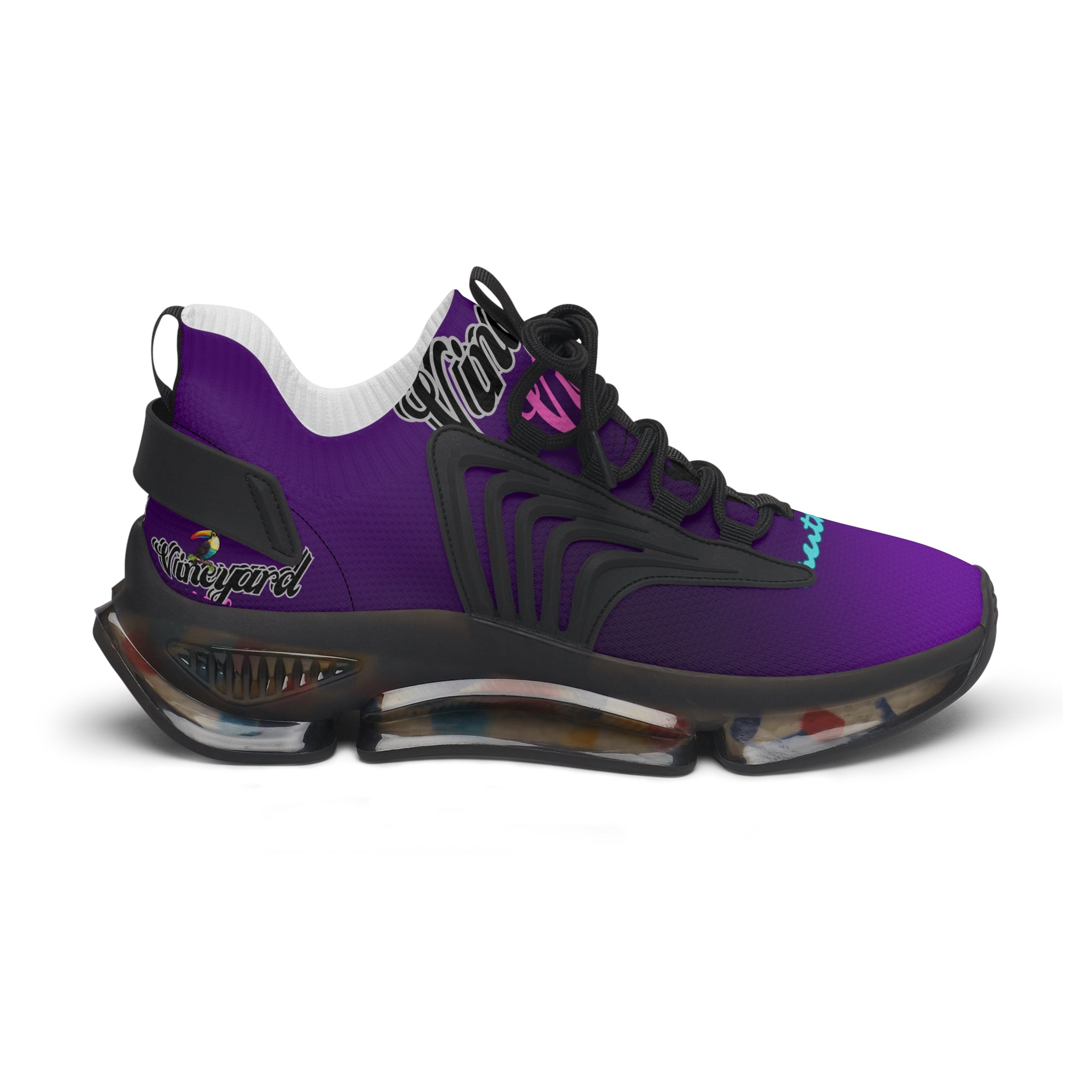Vineyard Vibes Tropical Purple - Women's Mesh Sneakers