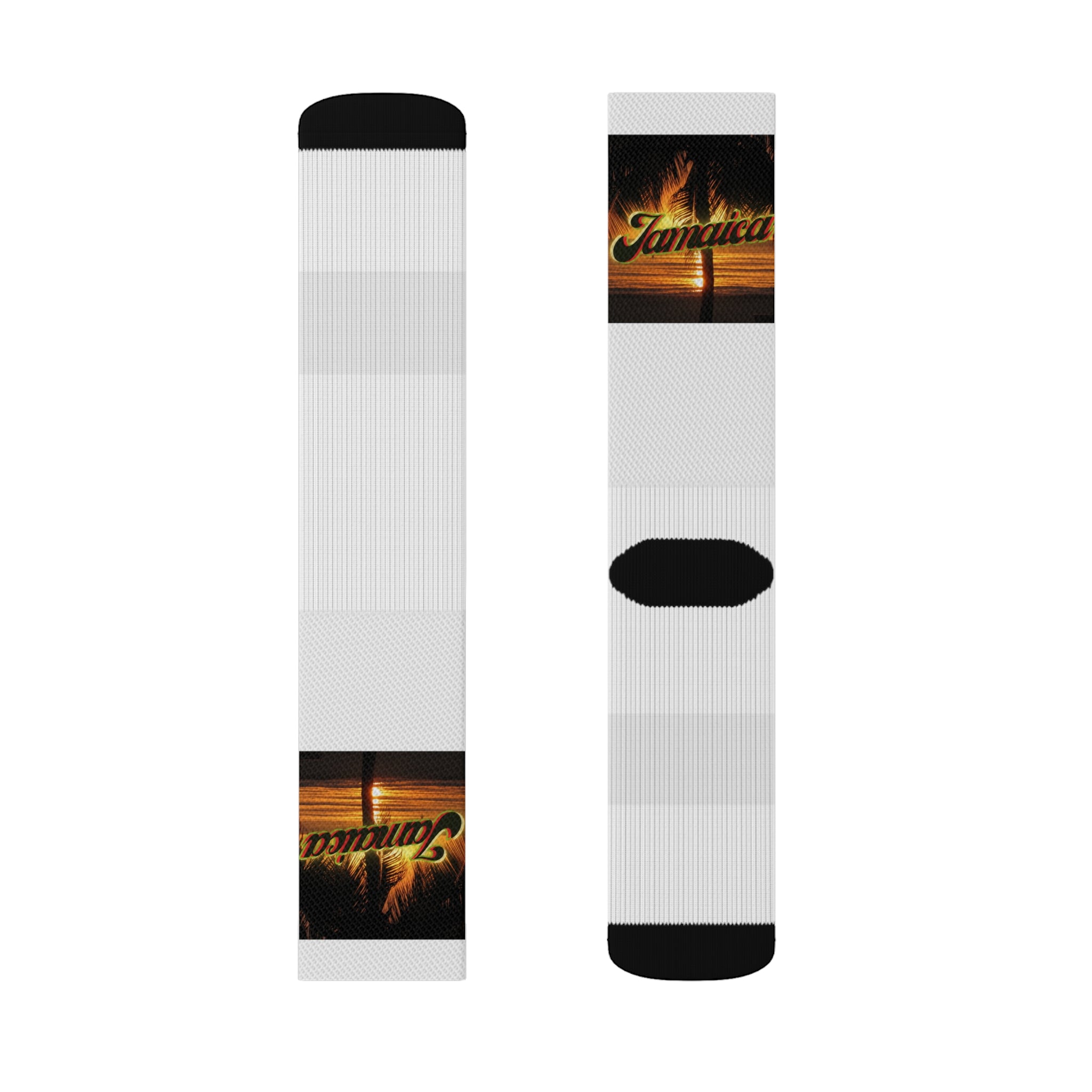 Rich Vibes Jamaica Sunset White - Sublimation Socks