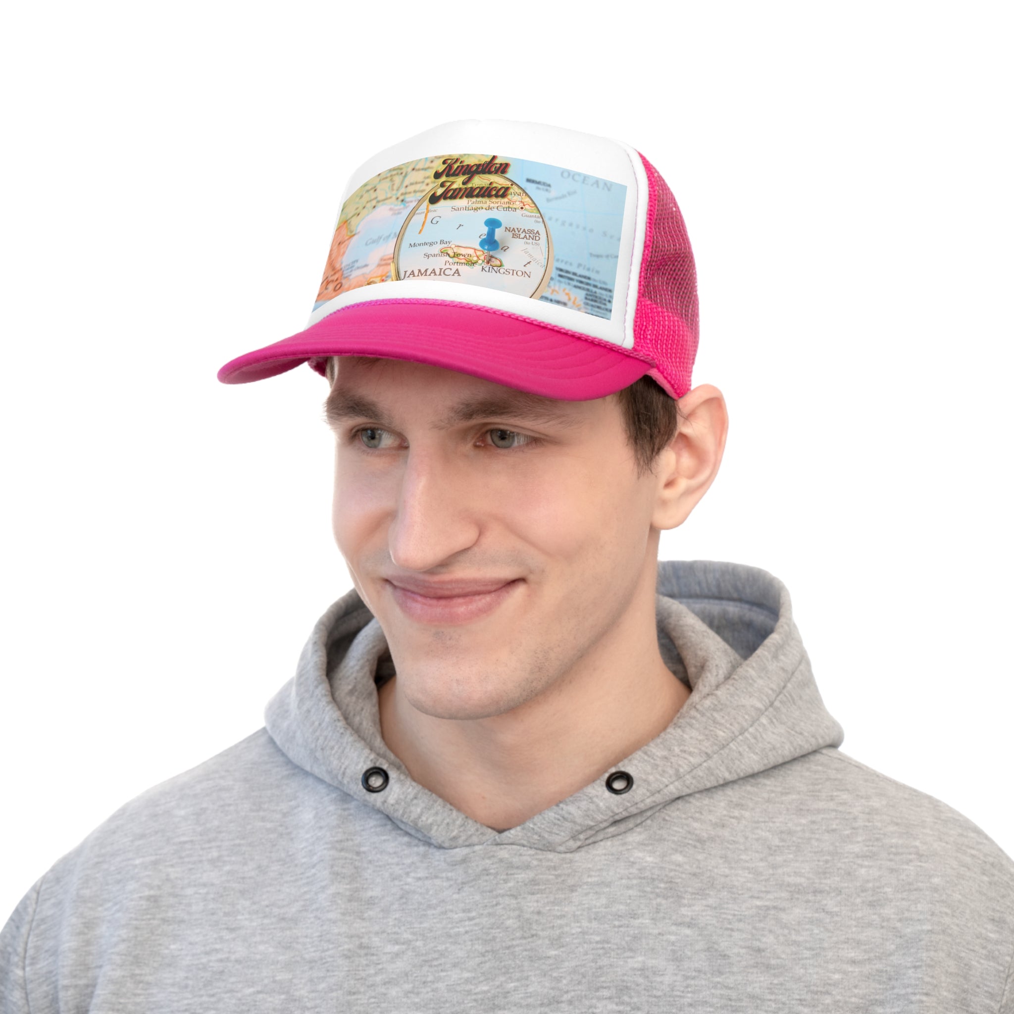 Rich Vibes Map Of Jamaica Kingston Print Colorway - Trucker Hat