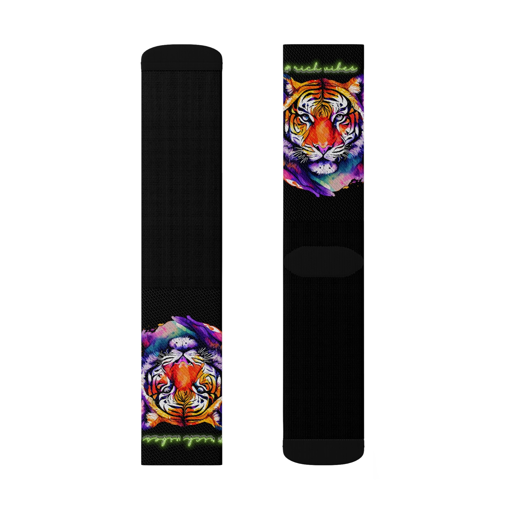 Rich Vibes Volt Tropical Jungle Tiger - Sublimation Socks Black