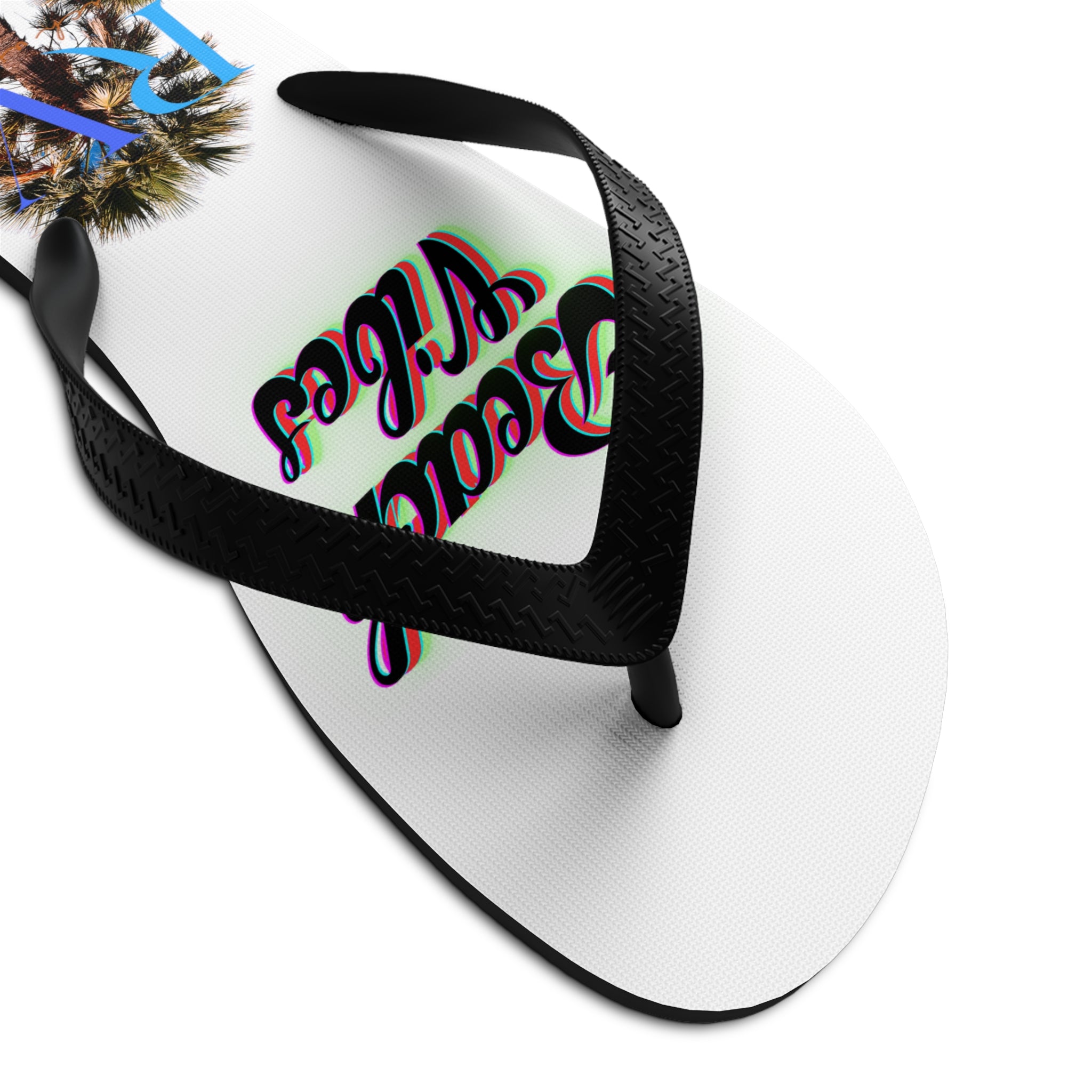 Rich Vibes RV Palm Tree Beach Vibes - Unisex Flip-Flops - L