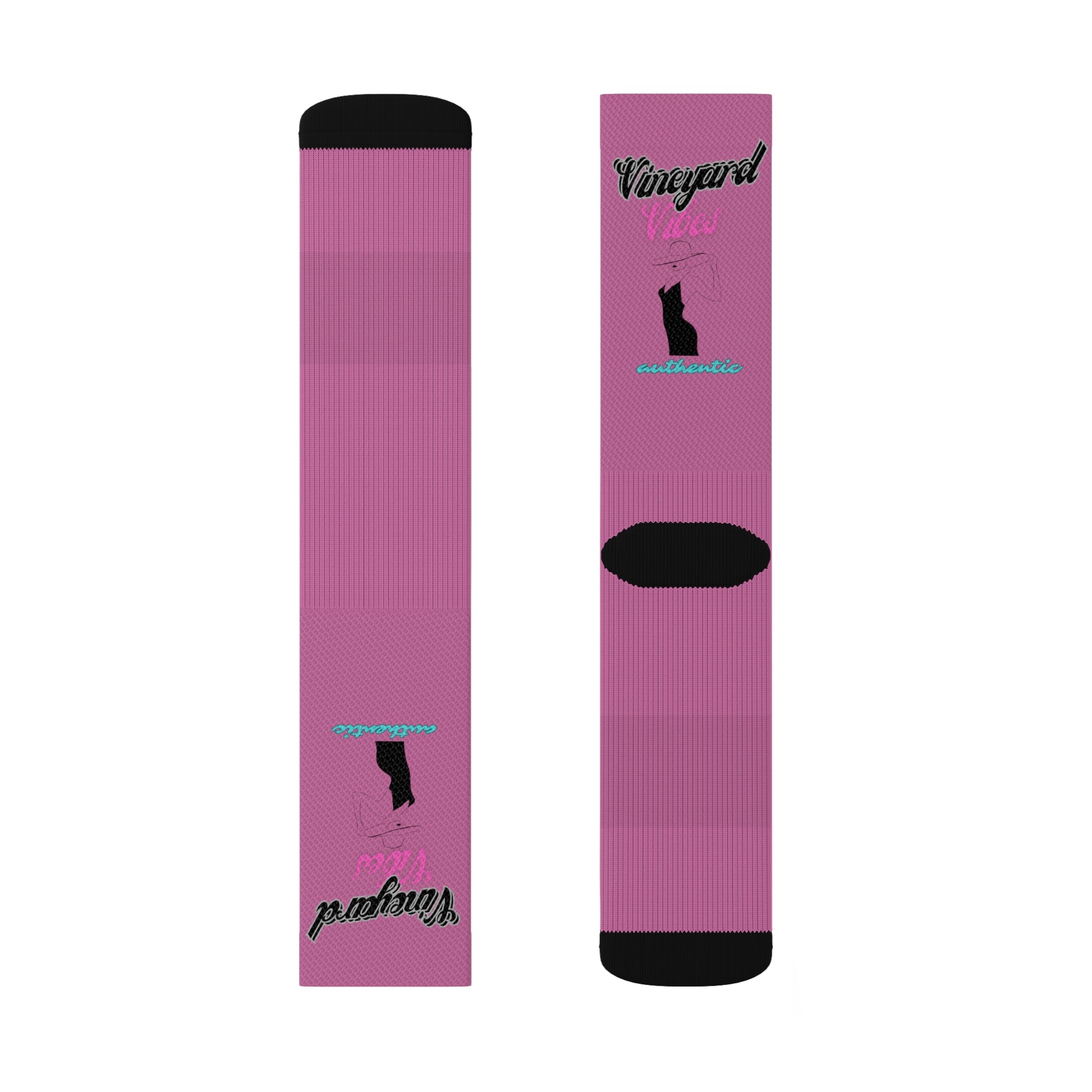 Vineyard Vibes Pink Silhouette Light Pink - Sublimation Socks