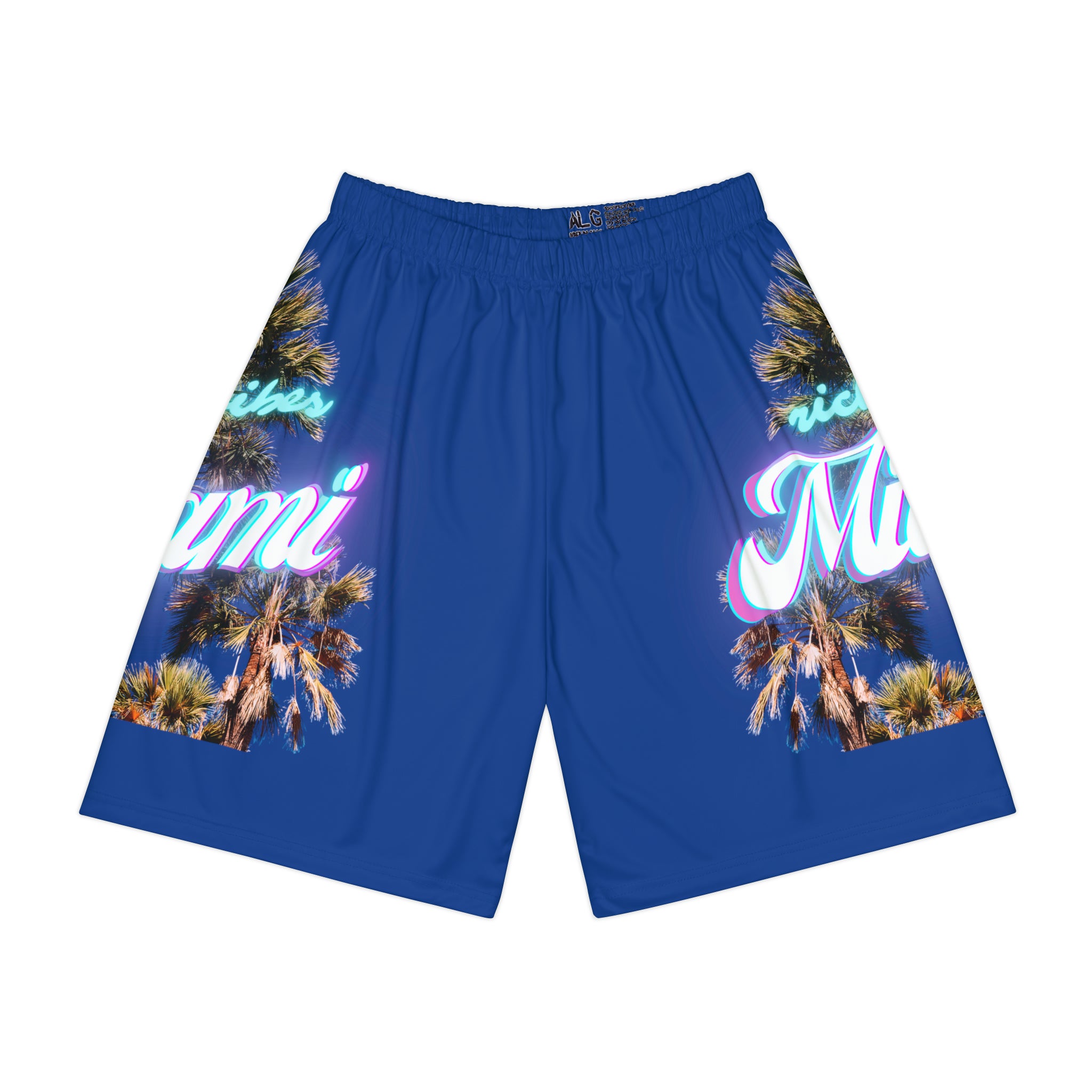 RV Rich Drip Miami Palm Tree Silhouette - Men’s Sports Shorts (AOP) Royal Blue