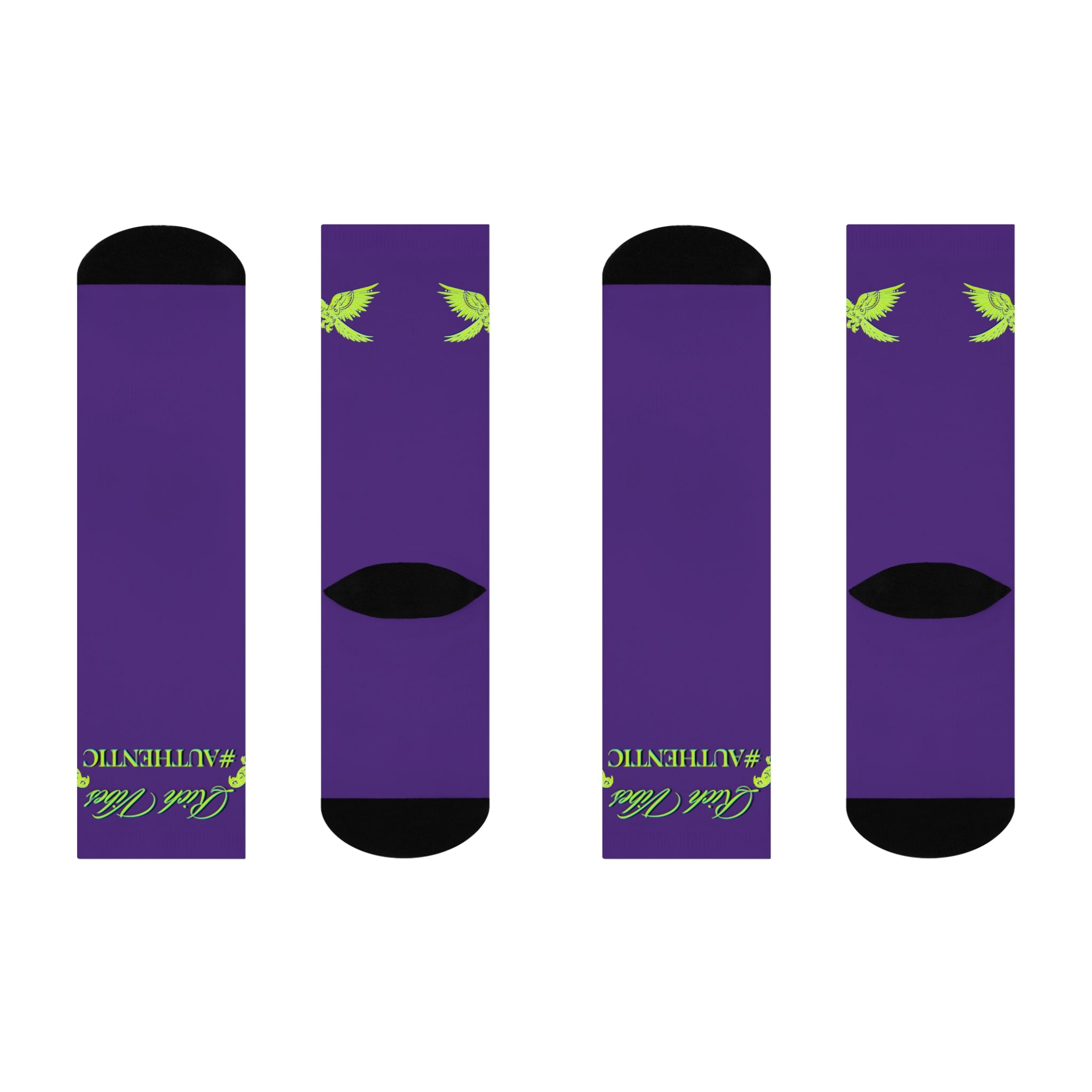 Rich Vibes Authentic Volt Parrot Logo - Cushioned Crew Socks (Purple)