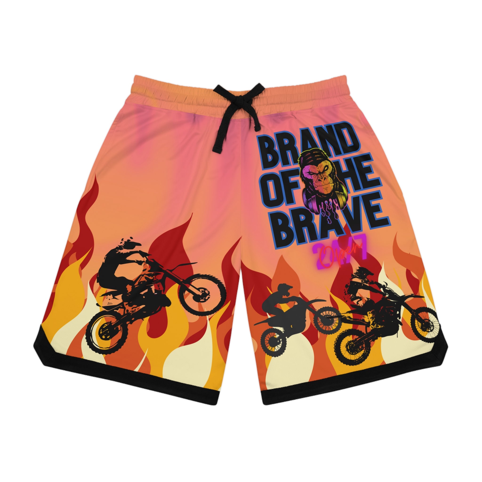 Brand Of The Brave Fire Flame Kindle Auburn - Basketball Rib Shorts (AOP)