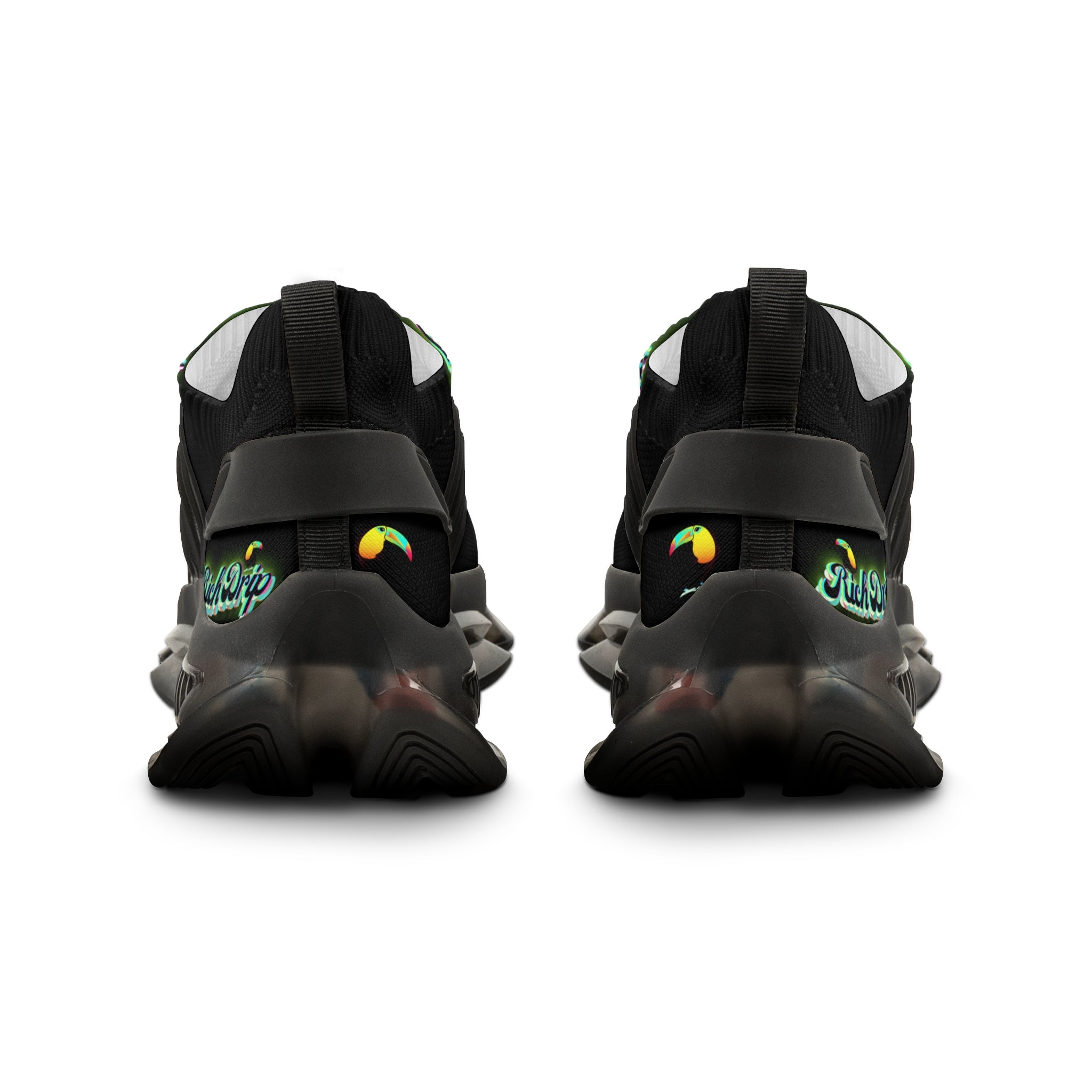 RV5 Pulse Tropical Neon Green Glow Logo - Men's Mesh Sneakers Black