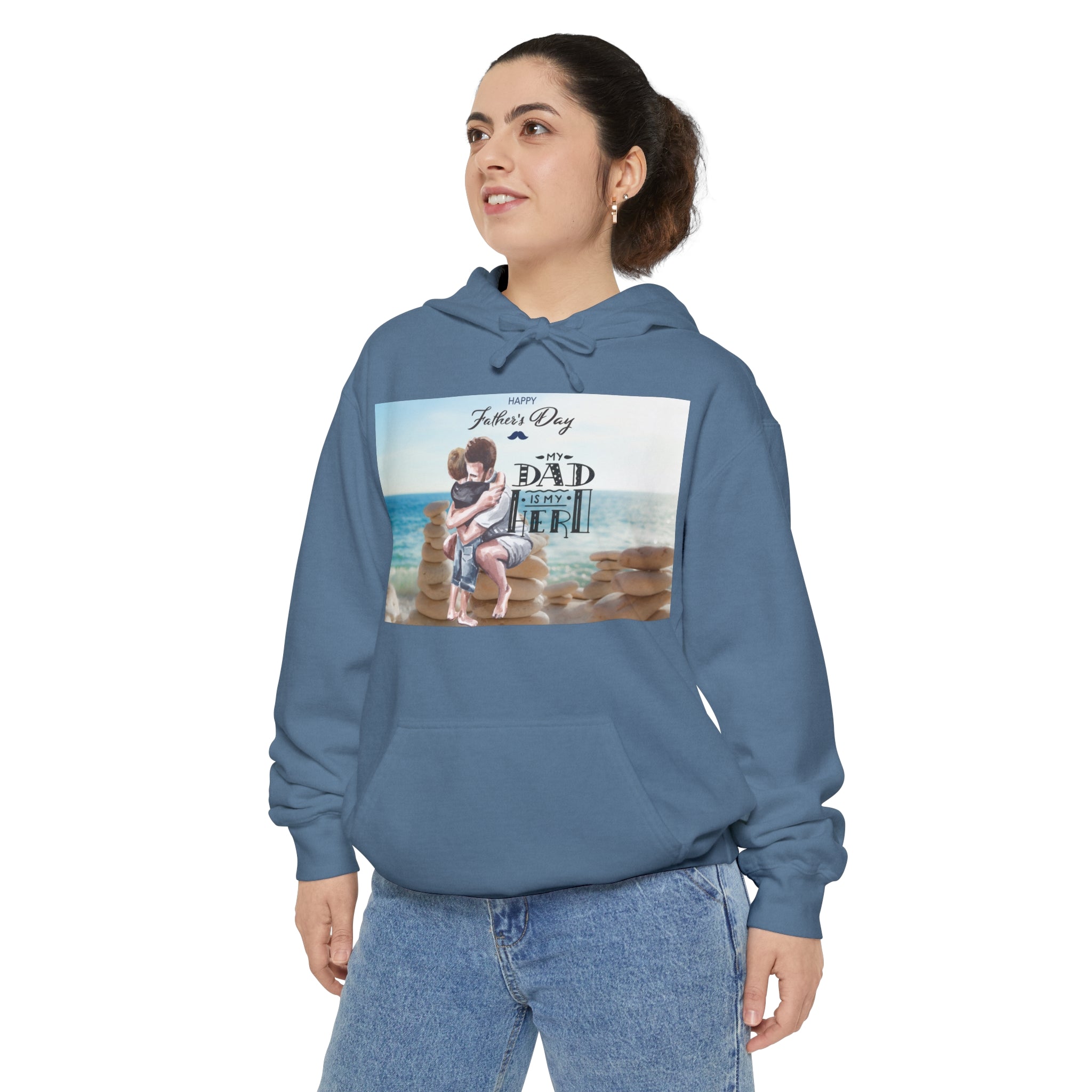 A Father's Heart Father's Day Blue Jean - Garment-Dyed Hoodie