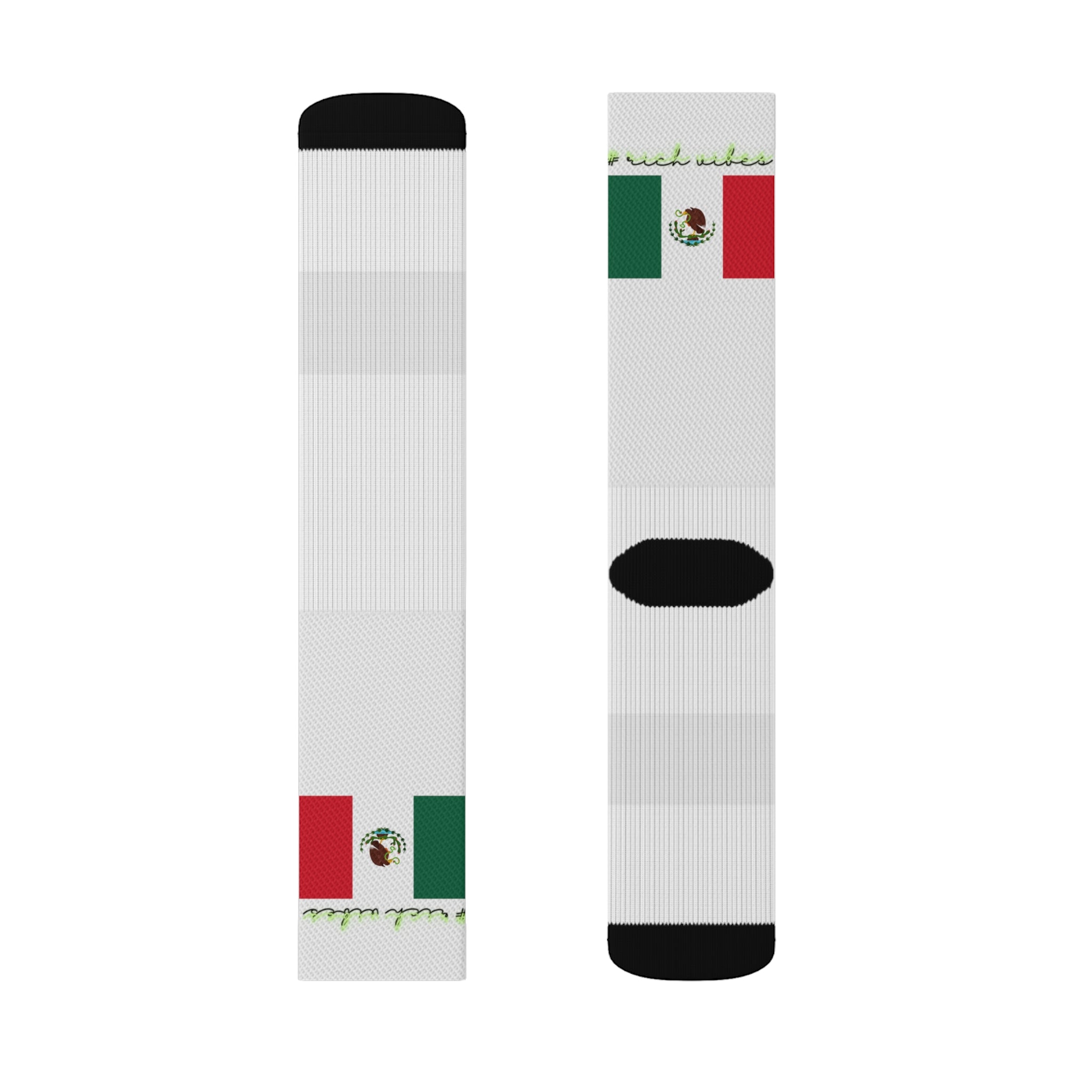 Rich Vibes Volt Mexican Flag White - Sublimation Socks