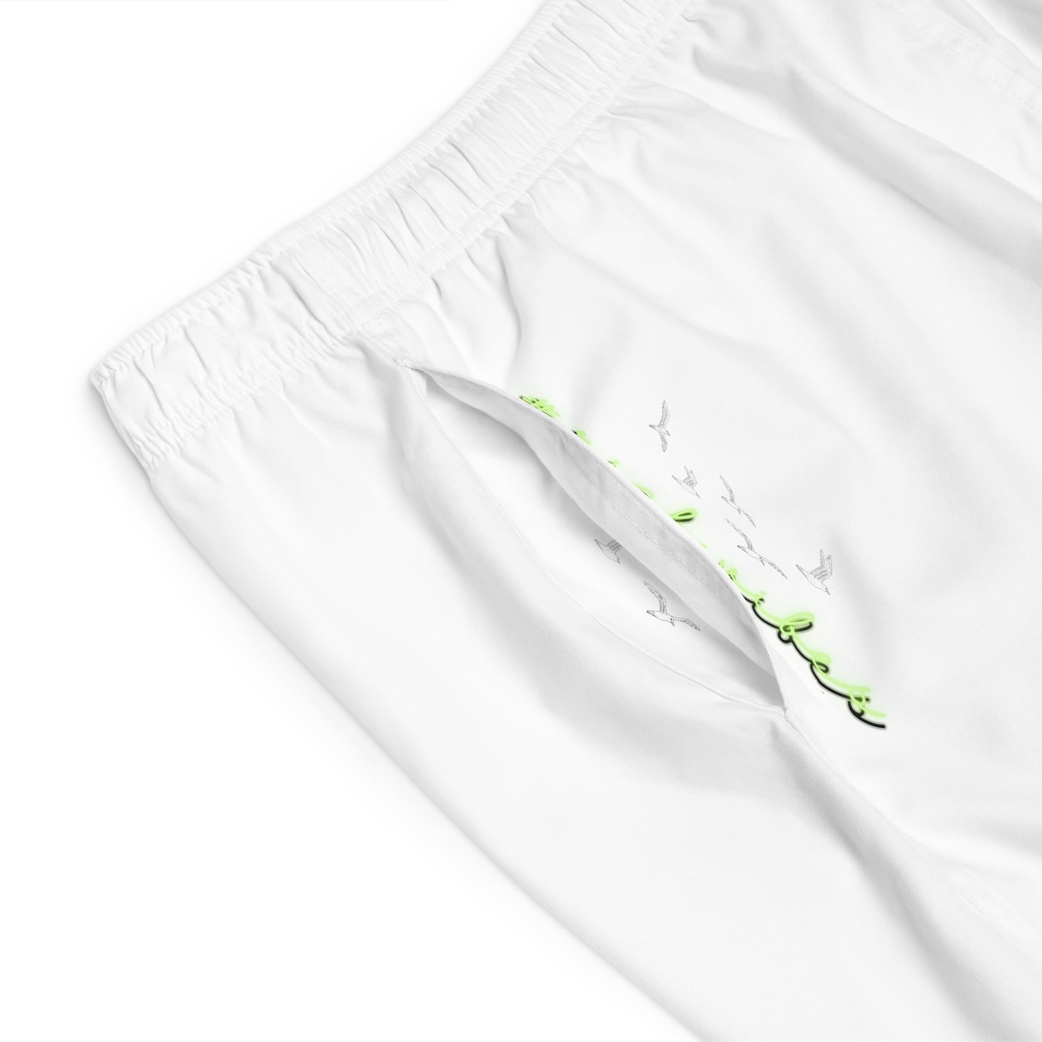 Rich Vibes RR Volt Plane Flight Tiger Shield 2.0 White - Men's Board Shorts (AOP)