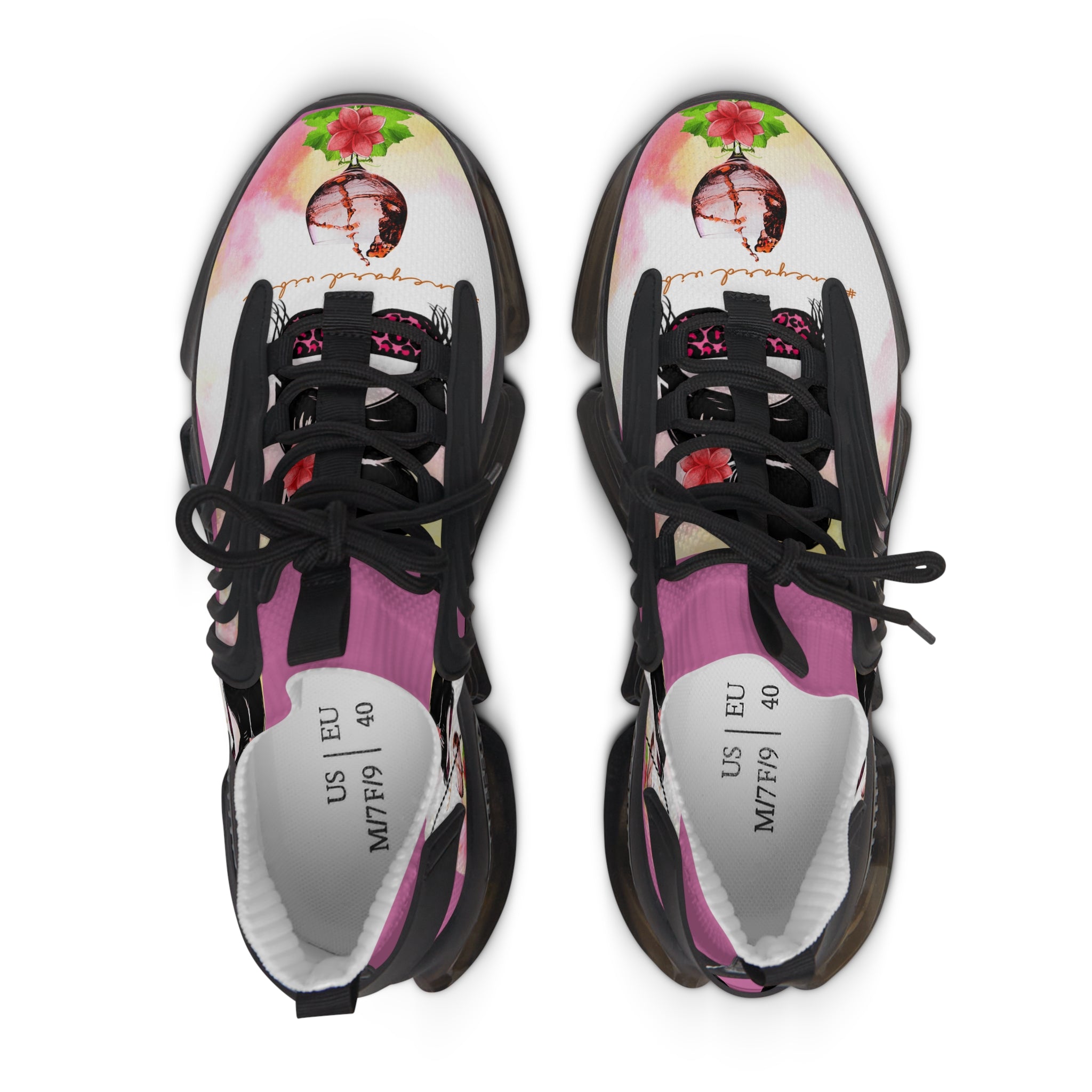 Vineyard Vibes Pink Water Color - Women's Mesh Sneakers